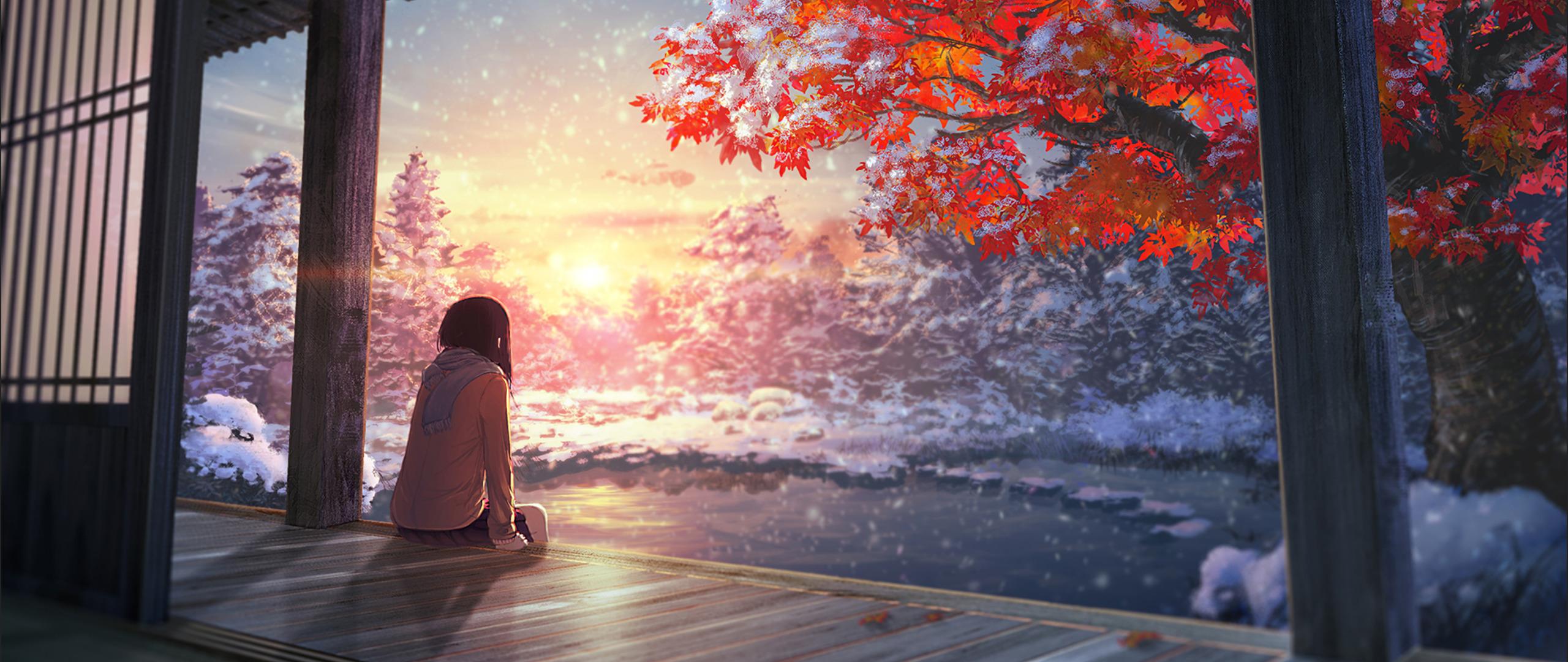 2560x1080 #ultra Wide, #sunlight, #snow, #Japan, #artwork, Wallpaper. Mocah HD Wallpaper