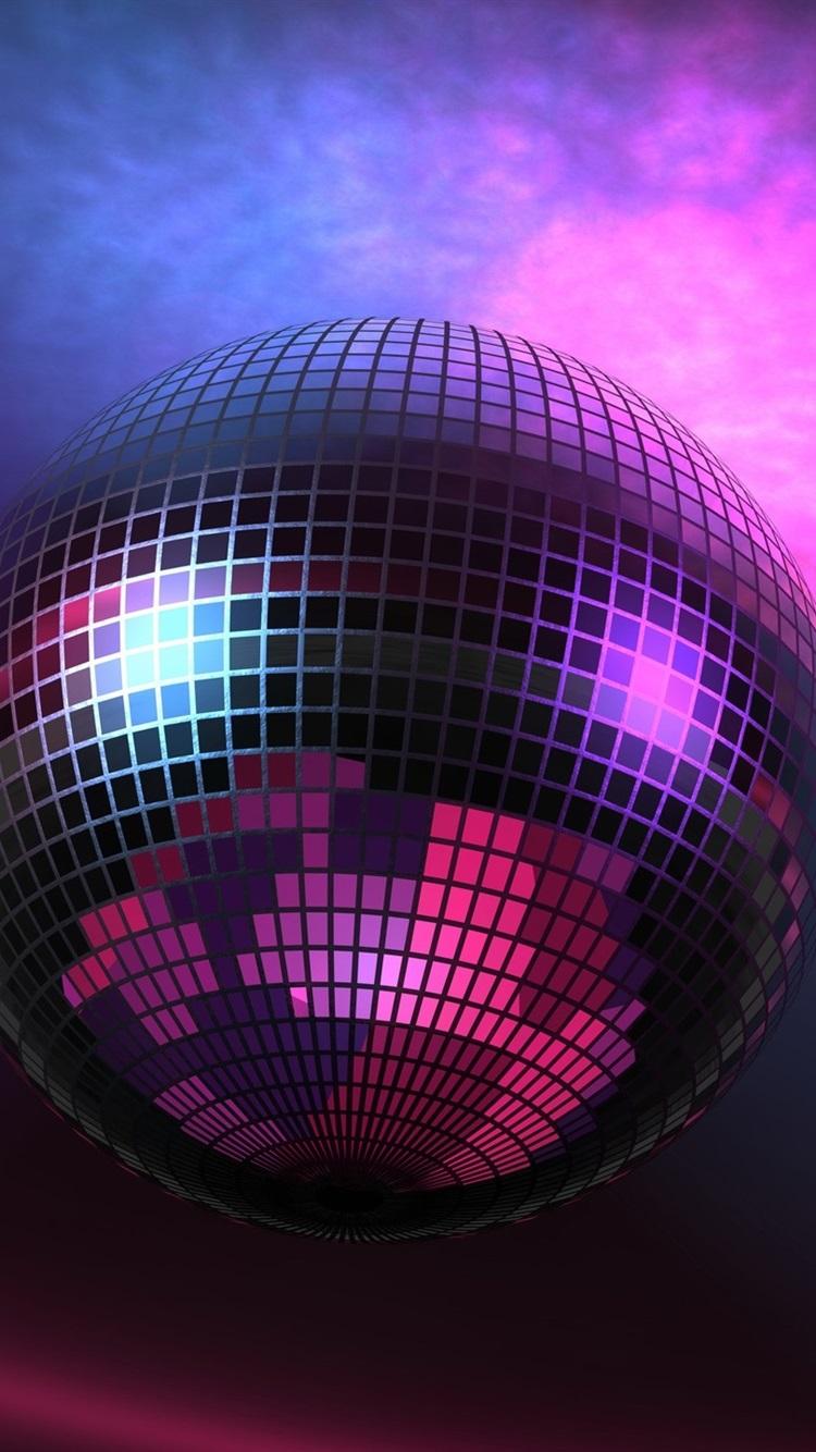 750x1334 Wallpaper Music lights, Disco Ball, purple, 3D picture 2560x1440 QHD Picture, Image