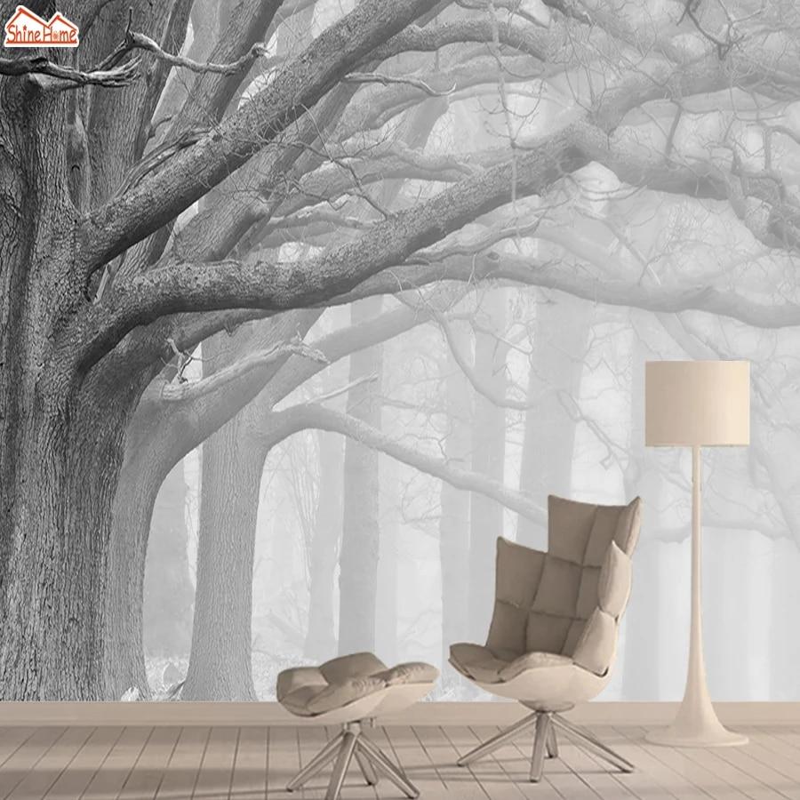 900x900 Foggy Forest Wall Paper Papers Home Decor 3D Nature Wallpaper Mural Wallpaper for Living Room Girls Peel and Stick Murals Rolls. Wallpaper