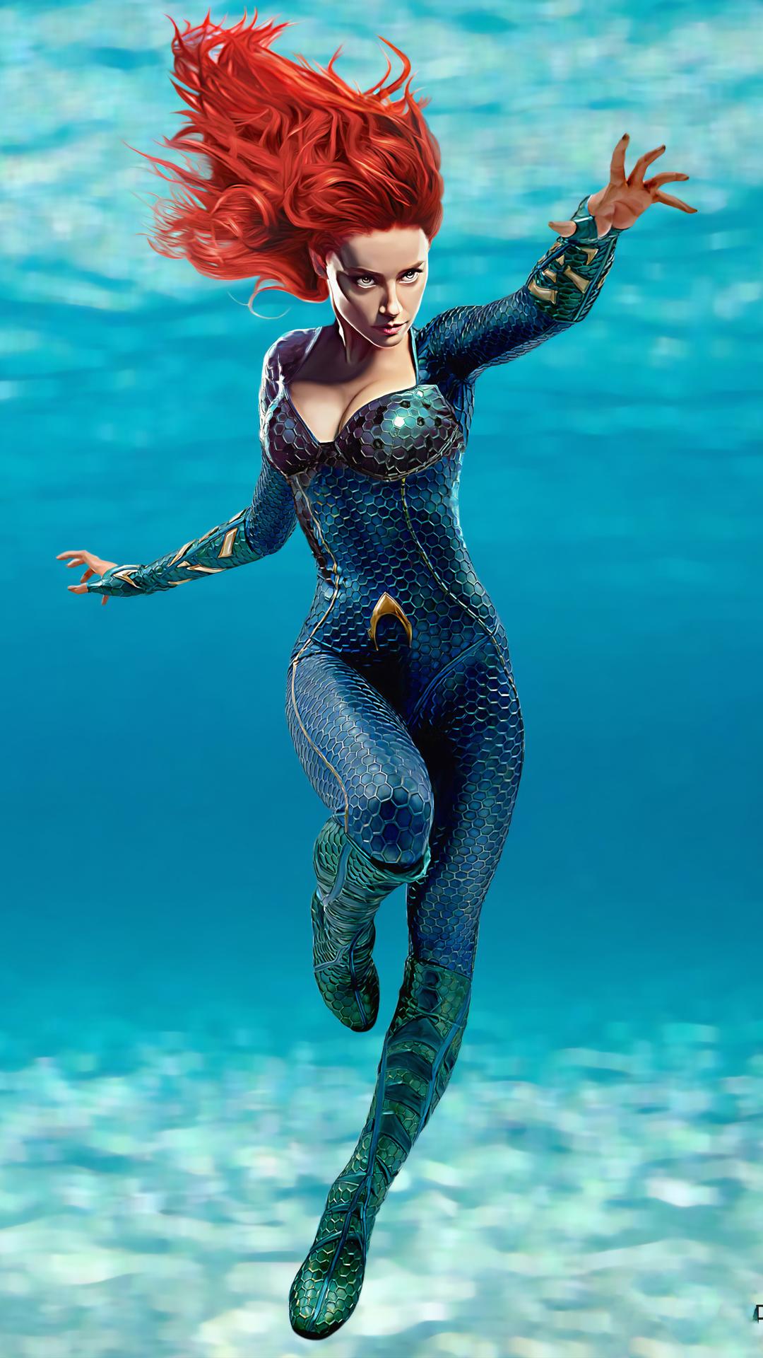 1080x1920 1080x1920 mera, hd, superheroes, artwork, , amber heard for iPhone 8 wallpaper