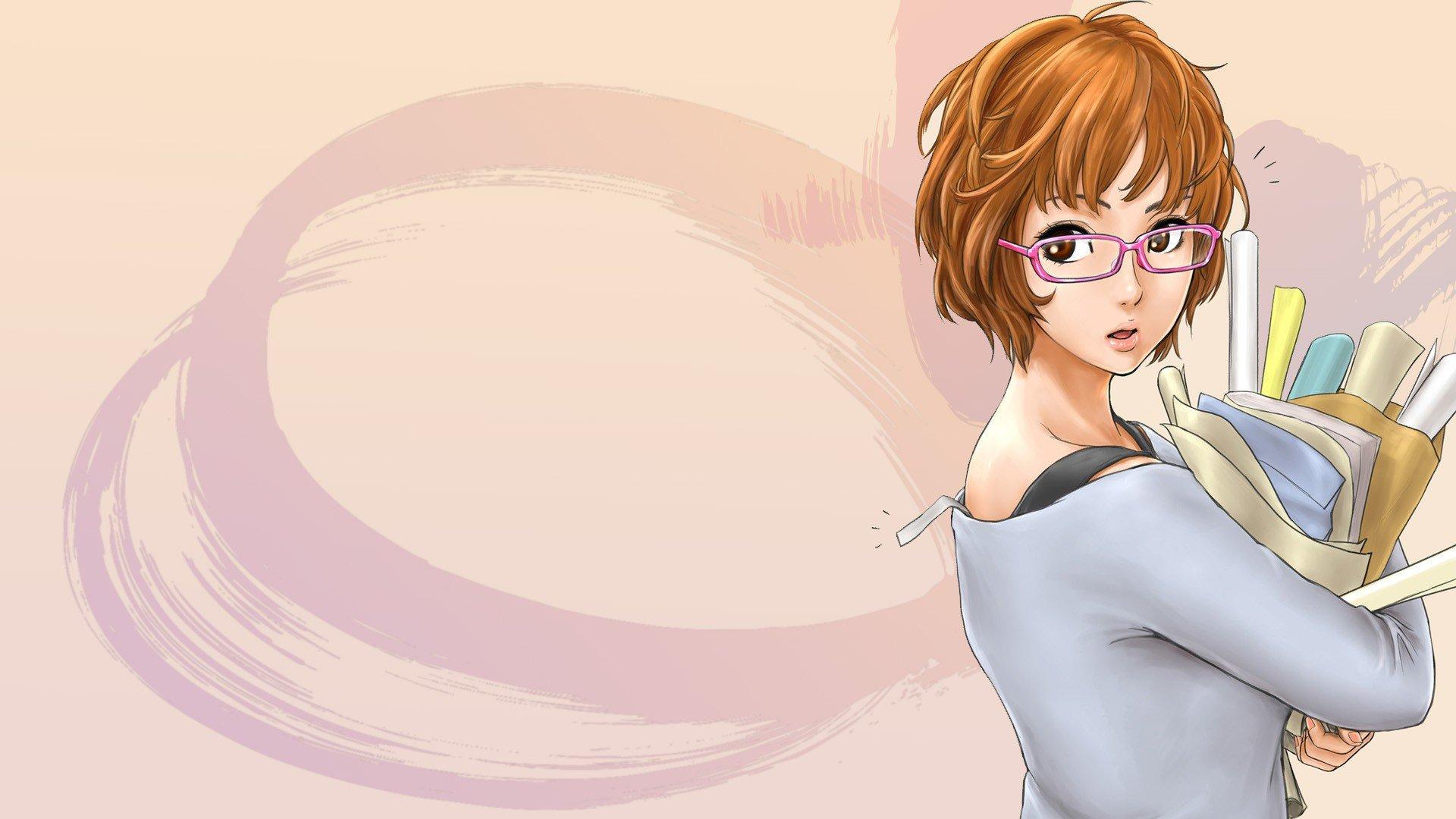 1920x1080 Glasses short hair meganekko anime girls wallpaperx1080