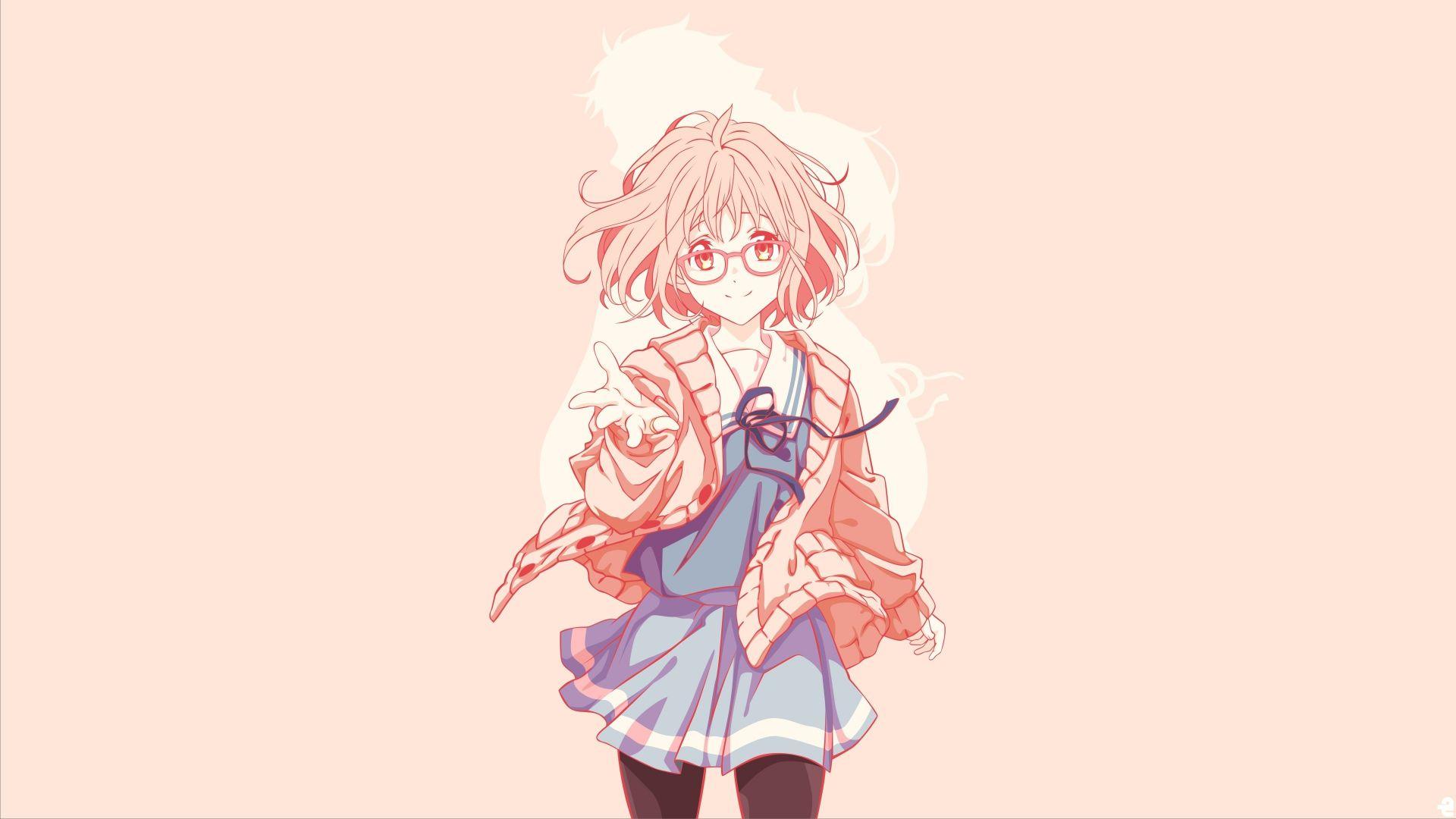 1920x1080 Desktop wallpaper short hair, mirai kuriyama, anime girl, minimal, glasses, HD image, picture, background, d3949b