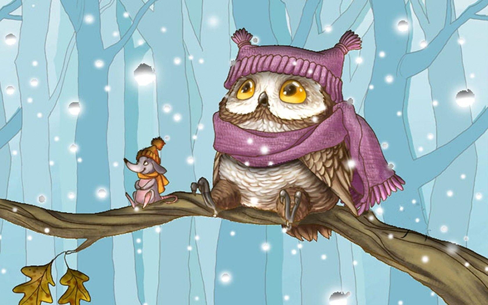 1680x1050 Susijęs vaizdas. Bird illustration, Winter wallpaper, Owl wallpaper