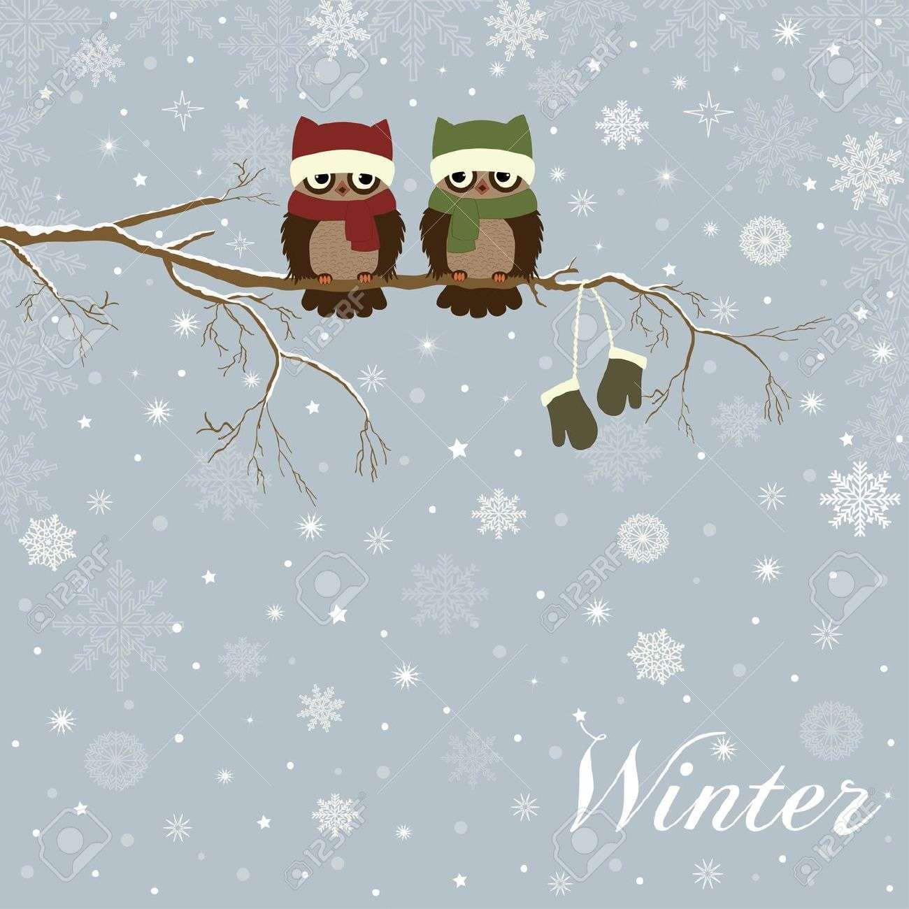 1300x1300 Cute Winter Cartoon Wallpaper