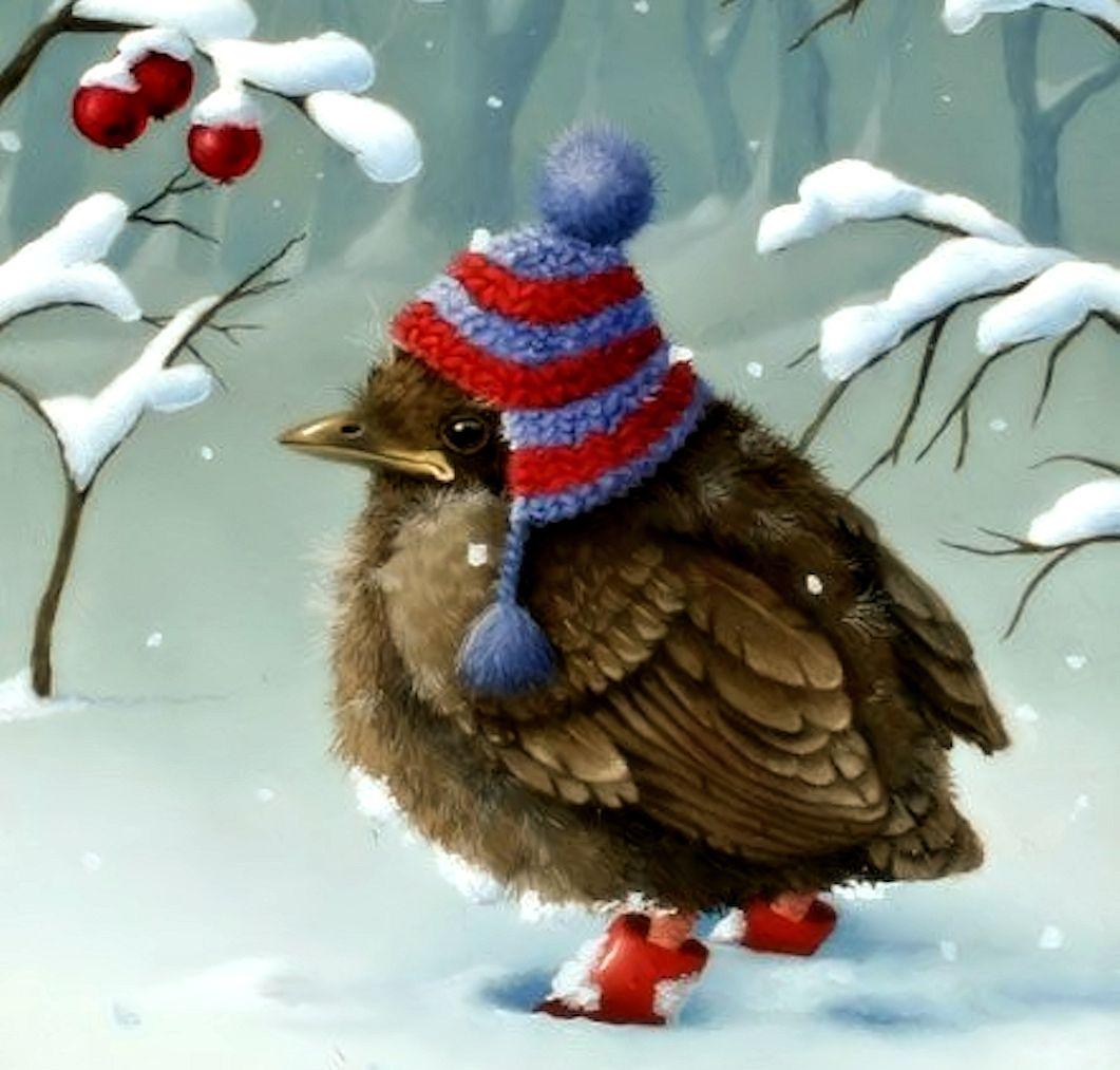 1061x1013 Cute Winter Bird Nexus Wallpaper. Kerst kunst, Grillige kunst, Vogel kunst