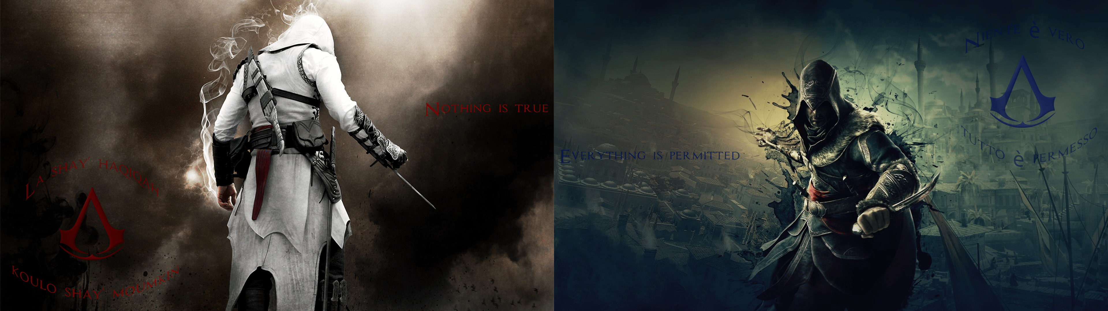 3840x1080 Dual screen wallpaper: assassinscreed