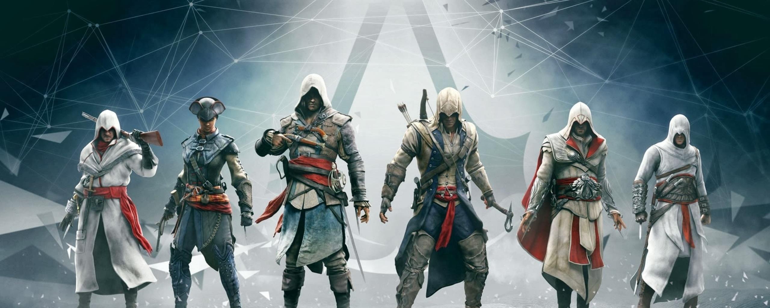 2560x1024 Wallpaper 4k Assassins Creed Altair Ezio Connor Edward Wallpaper