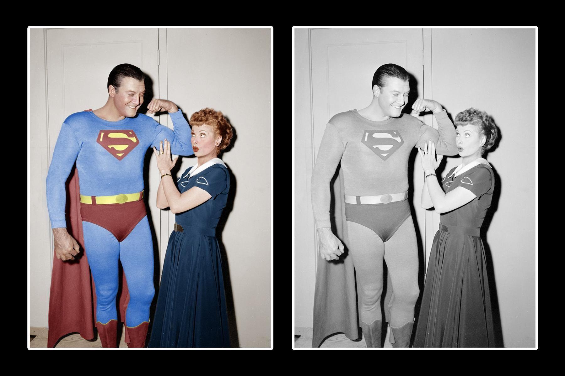 1800x1200 Lucy Meets Superman (Lucille Ball & George Reeves). George reeves, Lucille ball, Superman