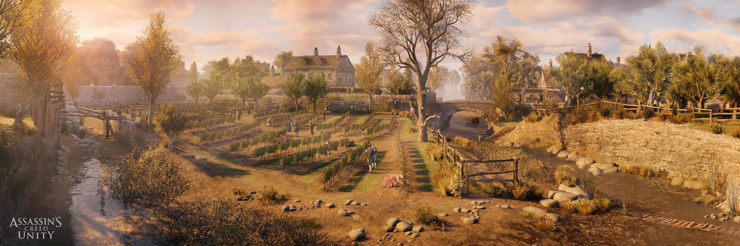 2560x854 Dual monitor Assassin's Creed: Unity wallpaper, HD background