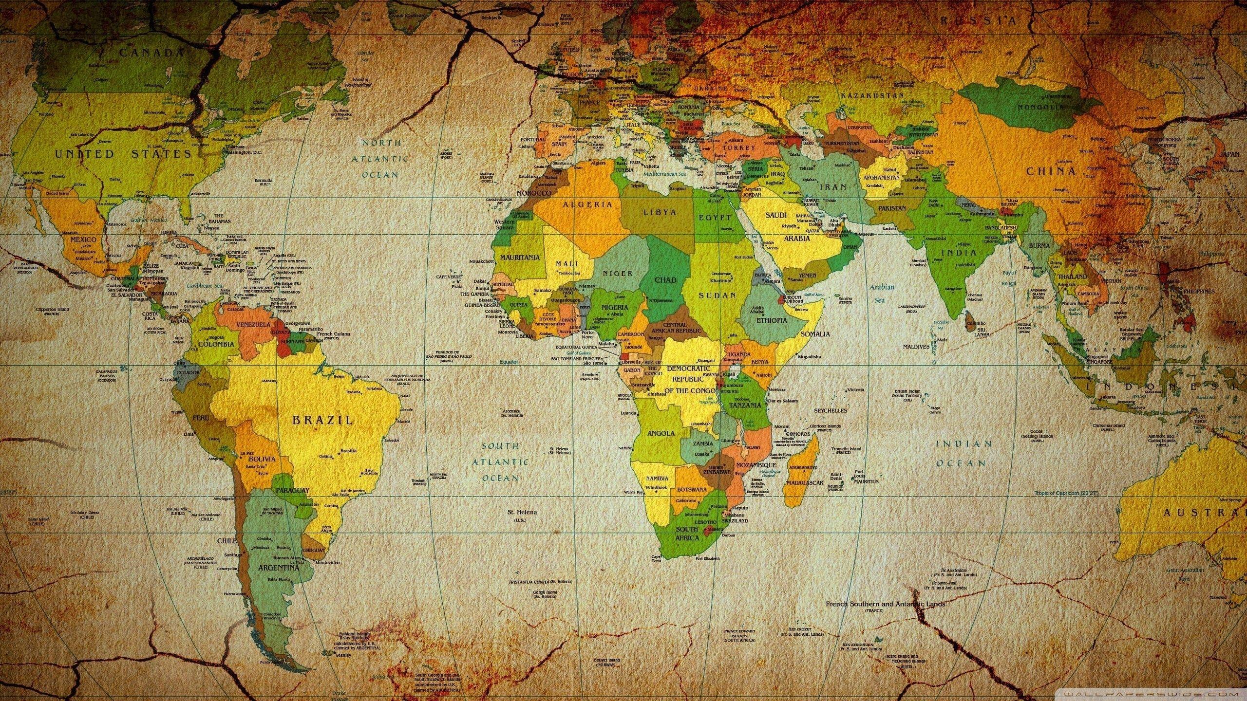 2560x1440 World Map Wallpaper HD 1920x1080