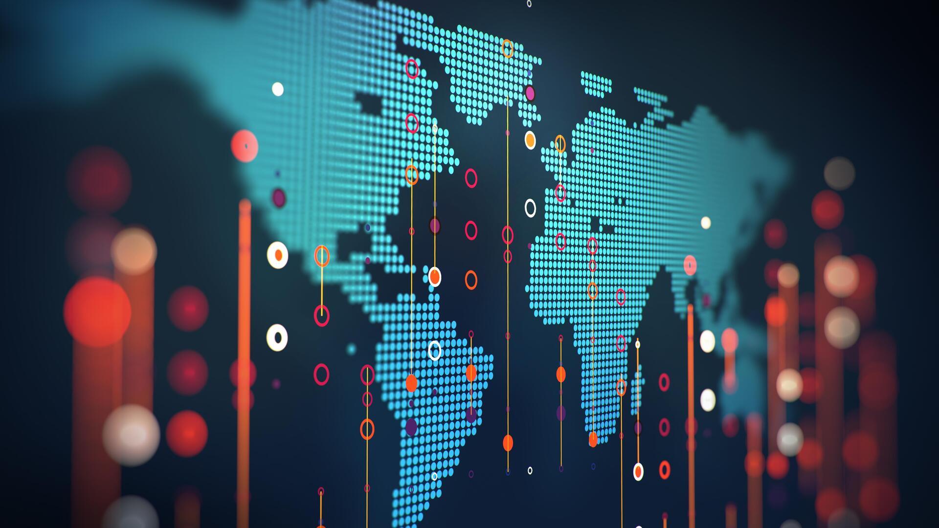 1920x1080 World Map Lights Laptop Full HD 1080P HD 4k Wallpaper, Image, Background, Photo and Picture