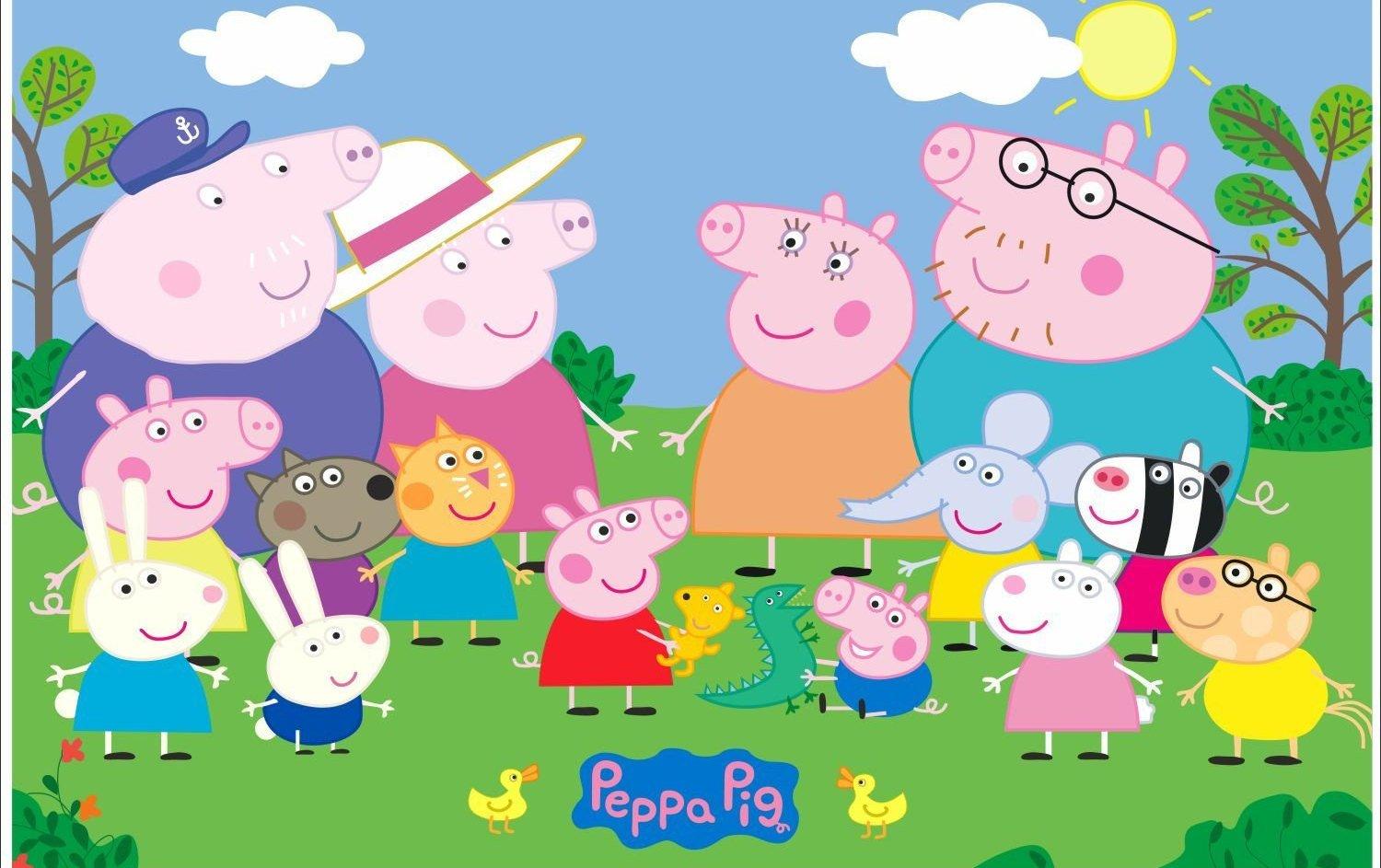 1500x943 Peppa pig Wallpaper for kid's room wallpaper decal Version2