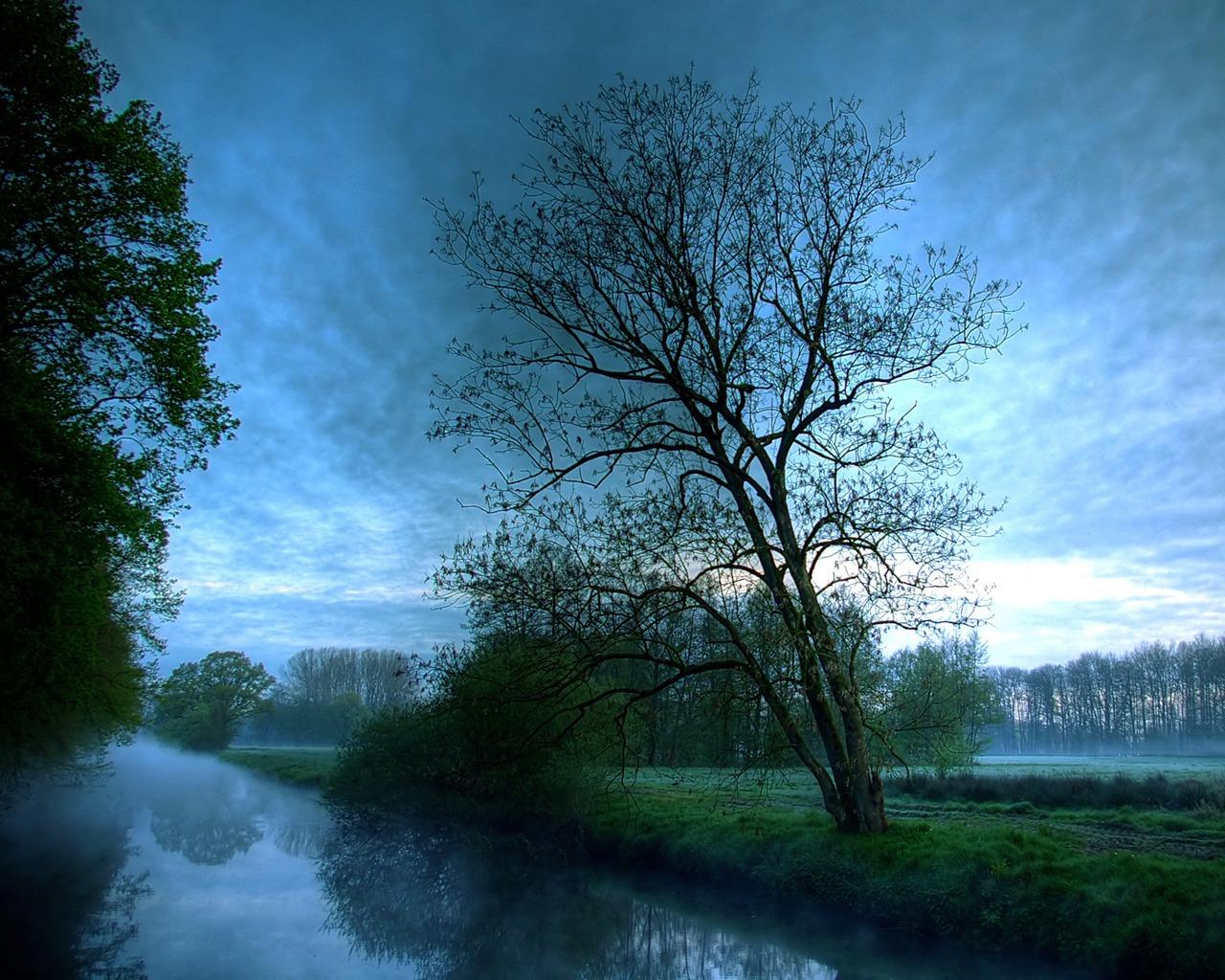 1280x1024 Dark River Wallpaper Landscape Nature Wallpaper in jpg format for free download