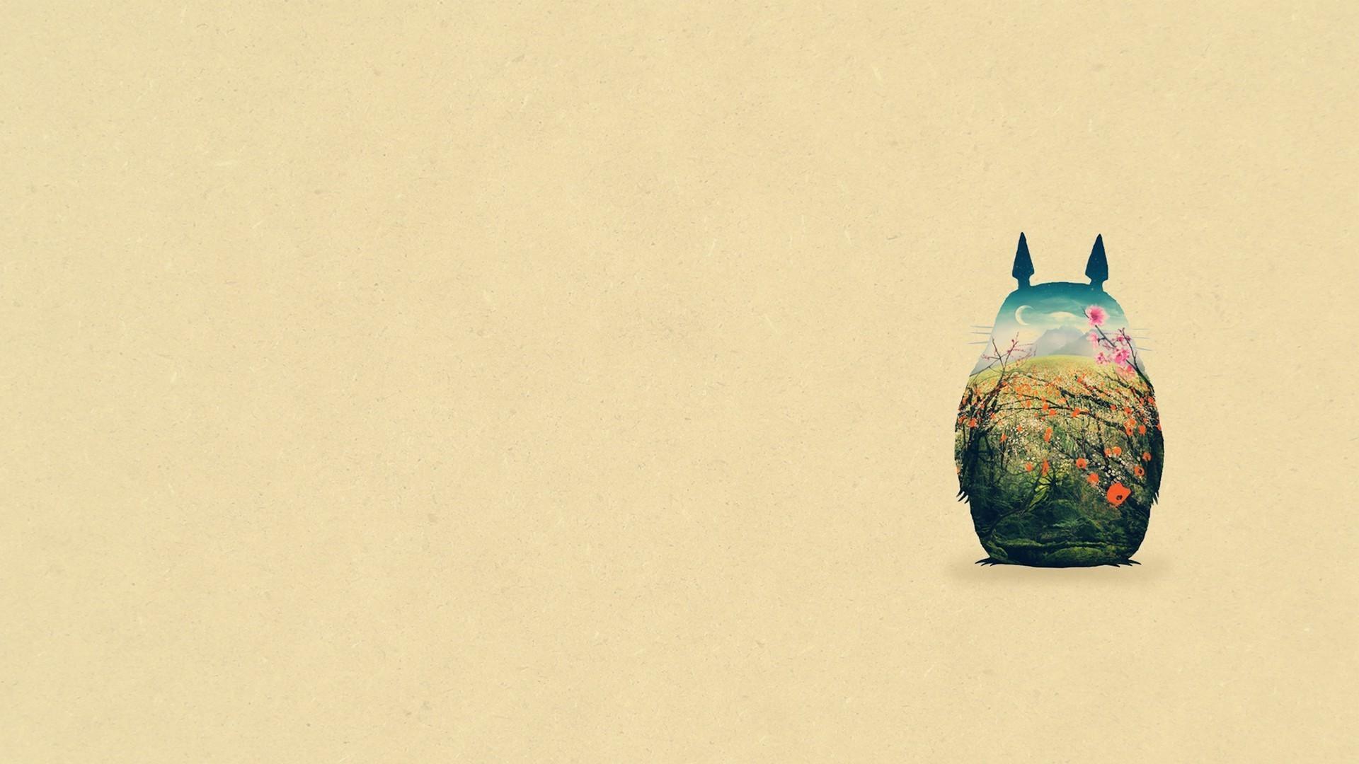 1920x1080 Studio Ghibli Totoro My Neighbor Totoro Simple Background Minimalism Simple Wallpaper:1920x1080