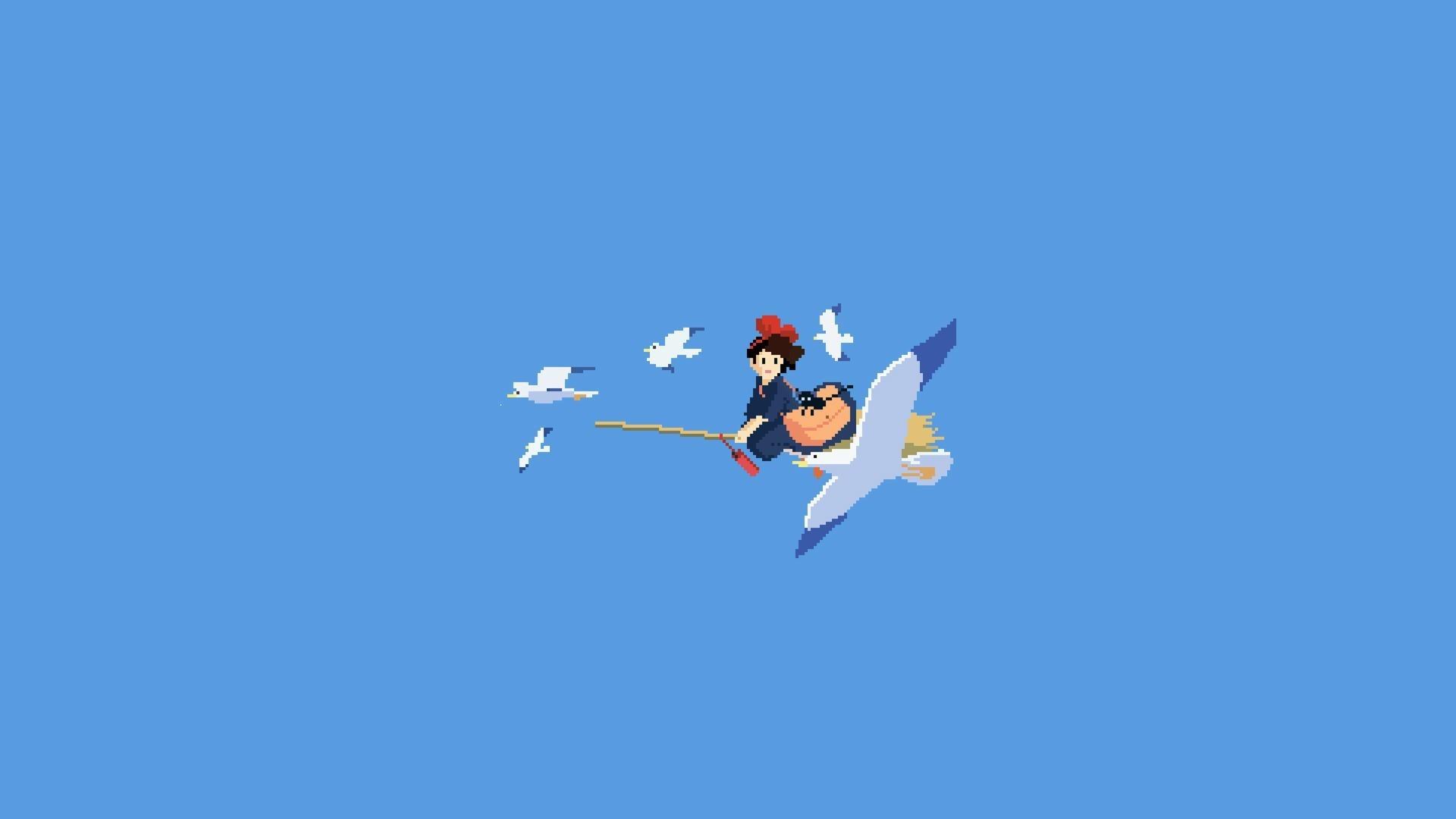 1920x1080 Pink Ghibli Aesthetic Wallpaper