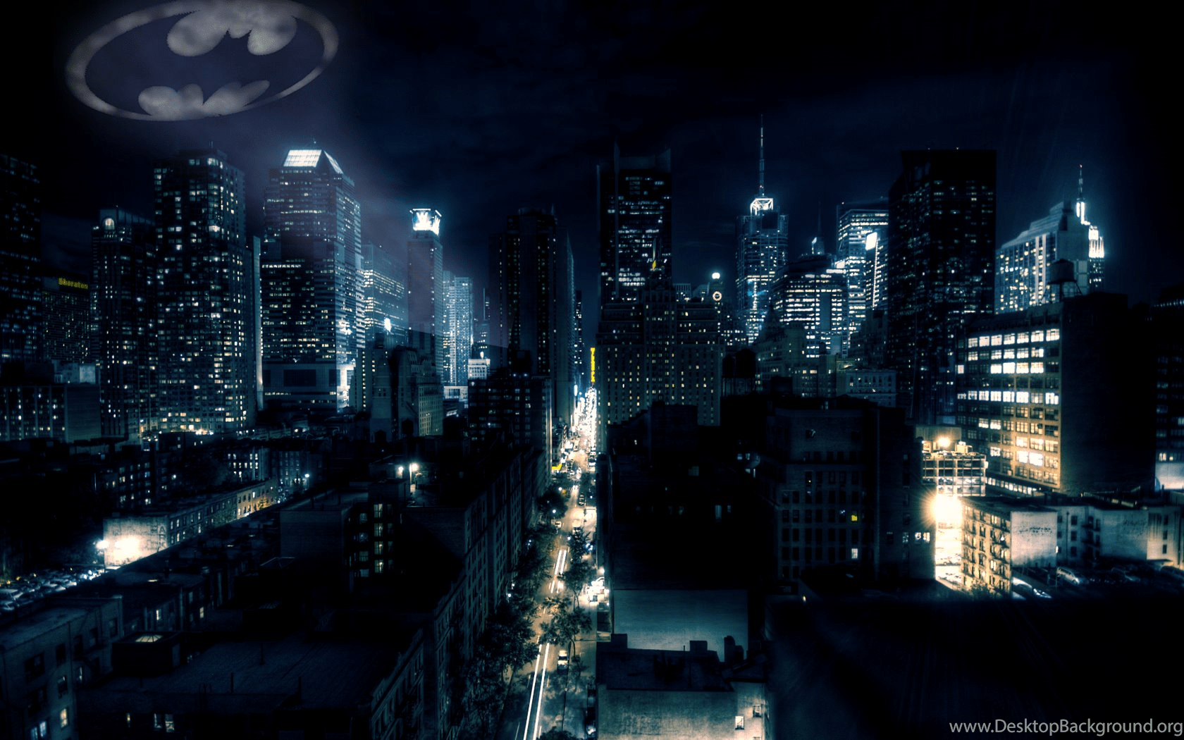 1680x1050 Batman Gotham City Wallpaper Desktop Background
