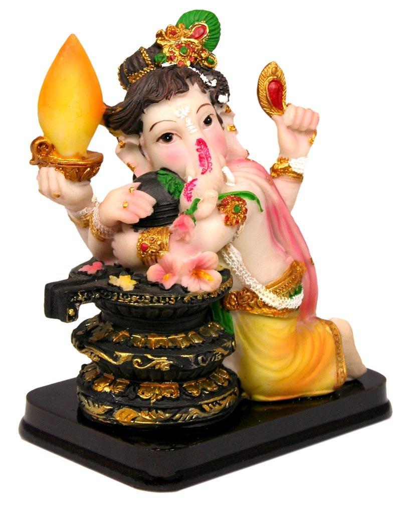 794x1008 Krishna Culture Cute Baby Sivanandana Ganesh with Siva Lingam Statue 4 Ganesha Murti Hindu Art Decor Golu Doll- Buy Online in Guatemala at Desertcart