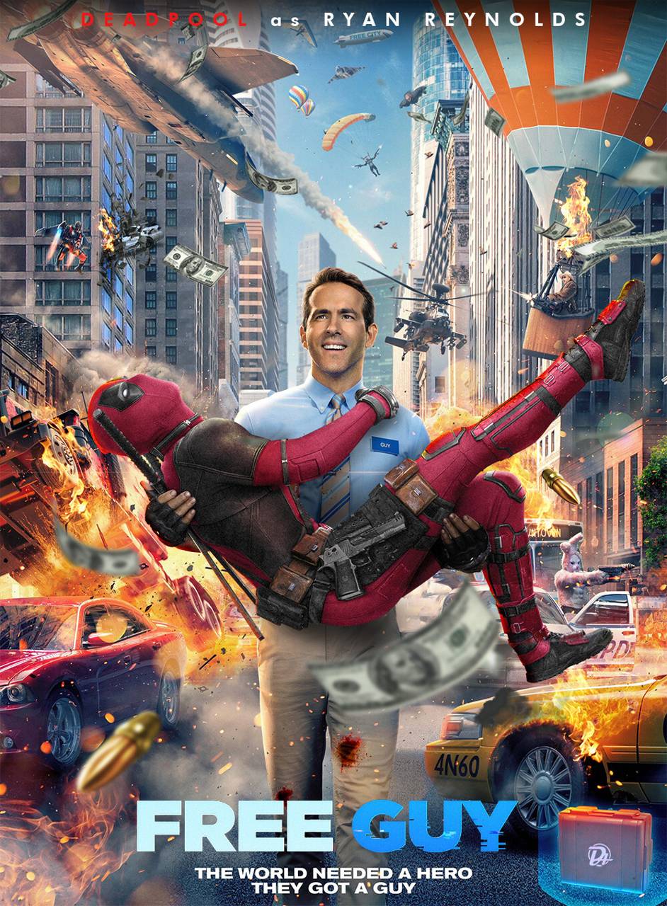 Free Guy Movie Poster Ryan Reynolds 4K Phone iPhone Wallpaper #6630b