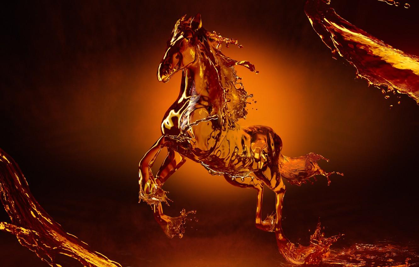 1332x850 Wallpaper water, horse, horse image for desktop, section рендеринг