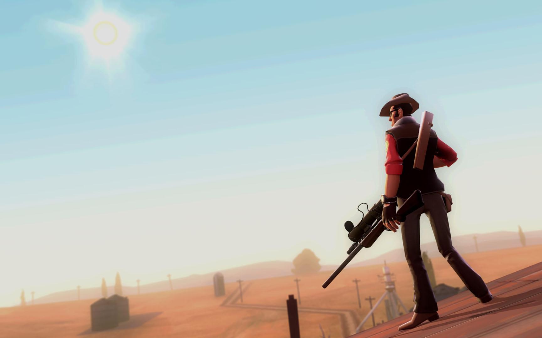 1728x1080 Cowboy Country Sniper Fortress 2 Wallpaper