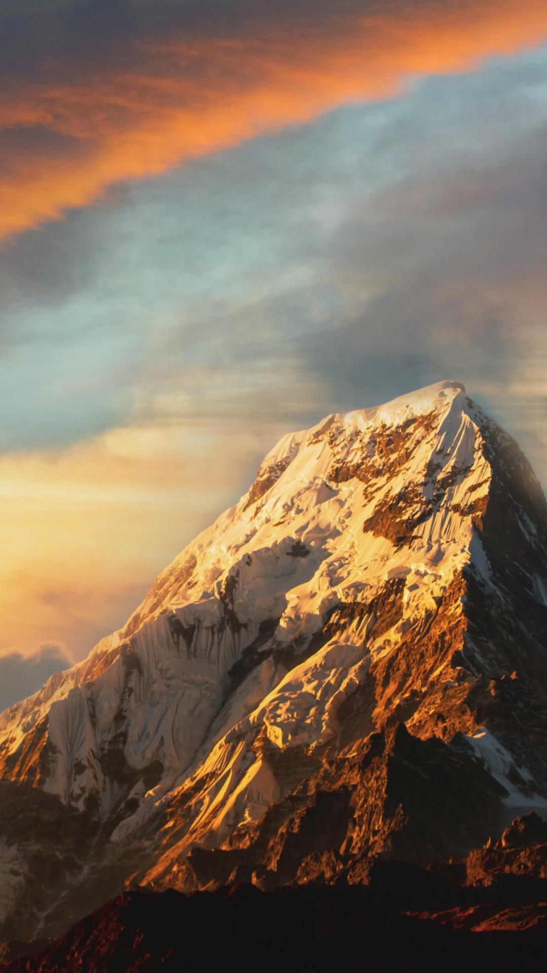 1080x1920 Download wallpaper: Mountain peak covered with snow 1080x1920