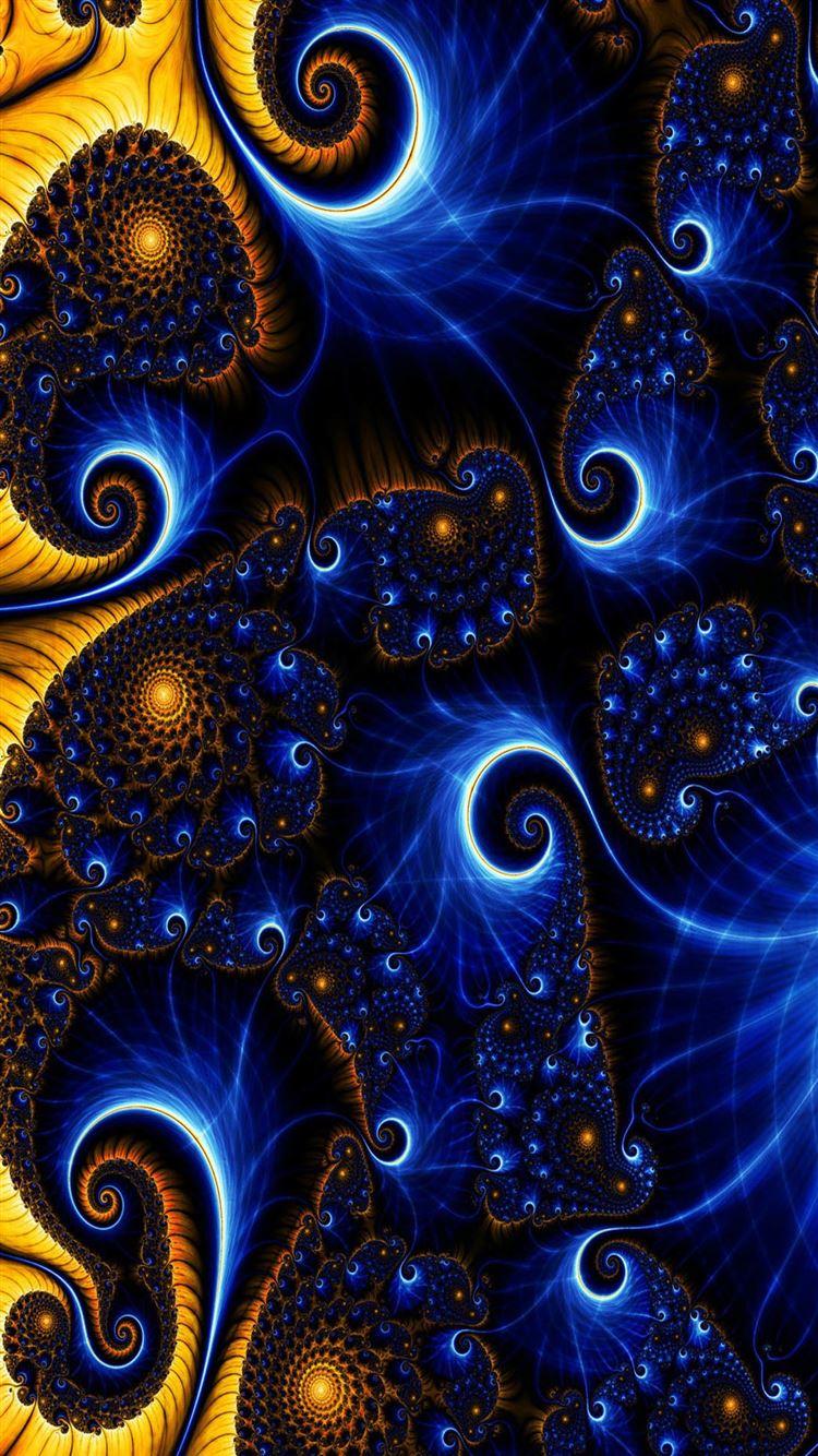 750x1334 Abstract Blue And Yellow Pattern iPhone 8 Wallpaper Free Download