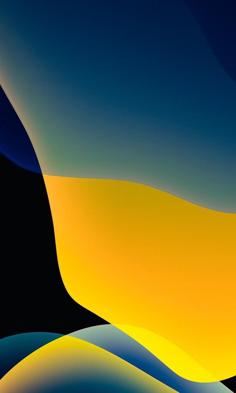 768x1280 Ios 14 iPados Blue And Yellow Stock 4K HD Abstract Wallpaper