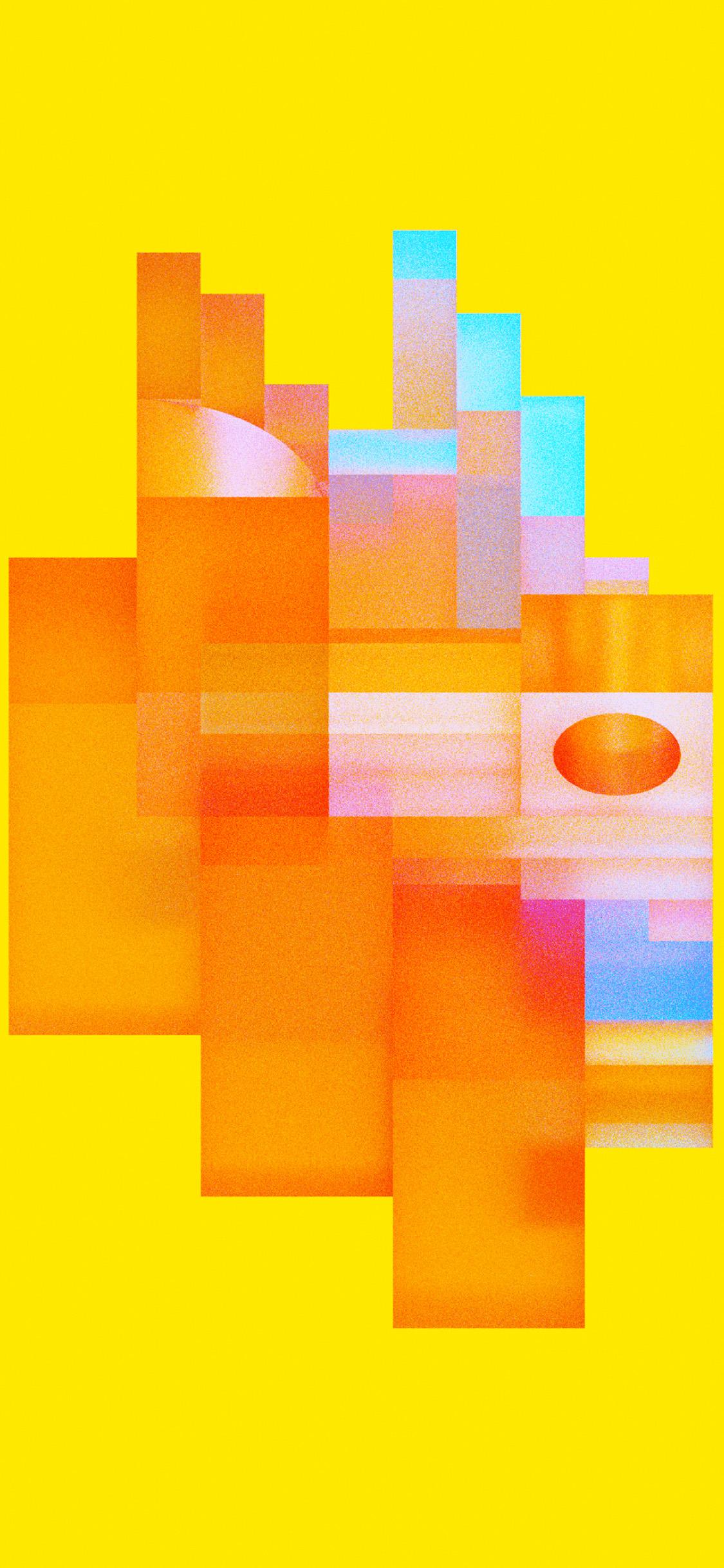 1125x2436 art yellow digital abstract tiktok pixel
