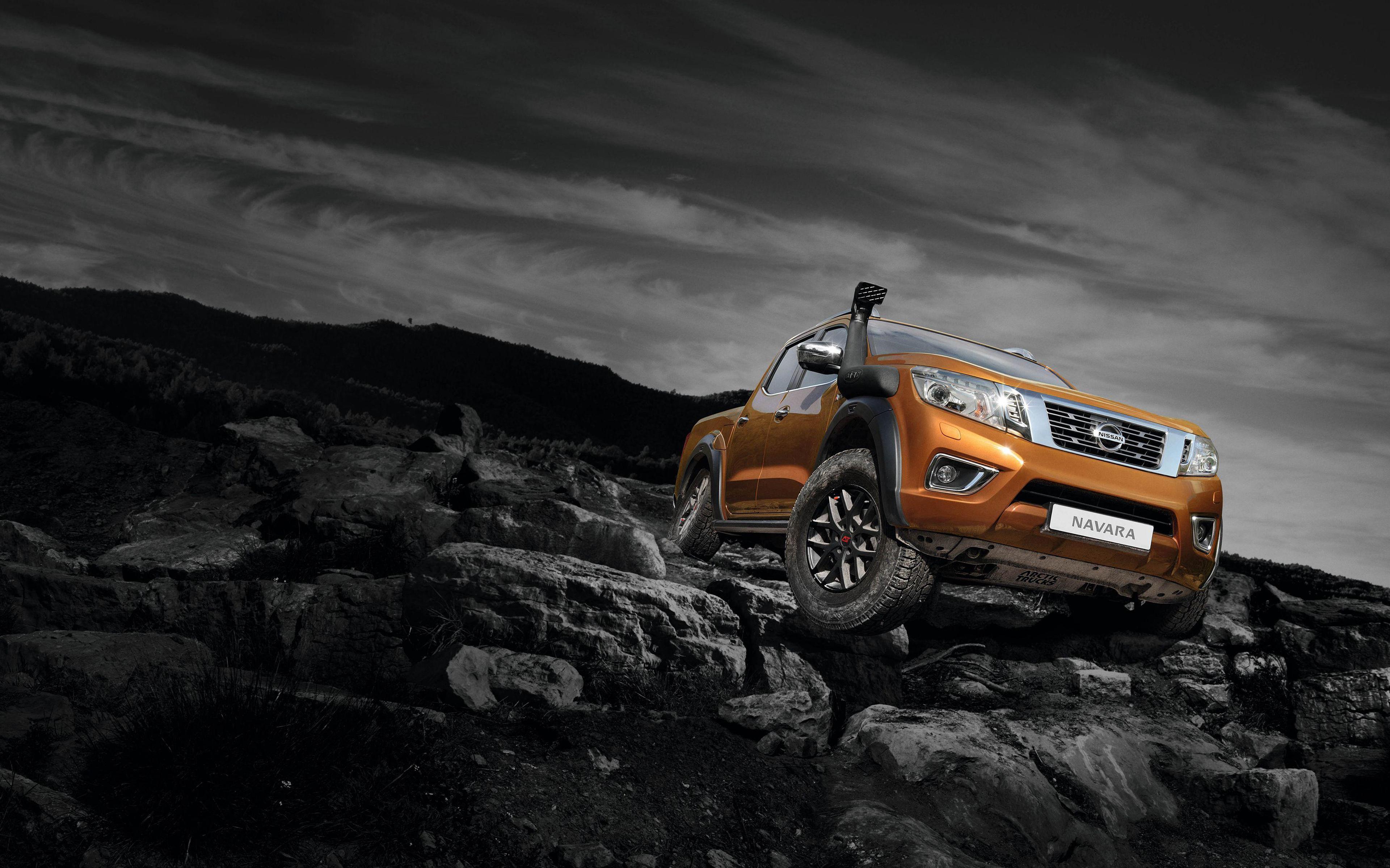 3840x2400 Download wallpaper Arctic Trucks, tuning, 4k, Nissan Navara AT offroad, 2018 cars, stones, golden Navara, SUVs, Nissan for desktop with resolution 3840x2400. High Quality HD picture wallpaper