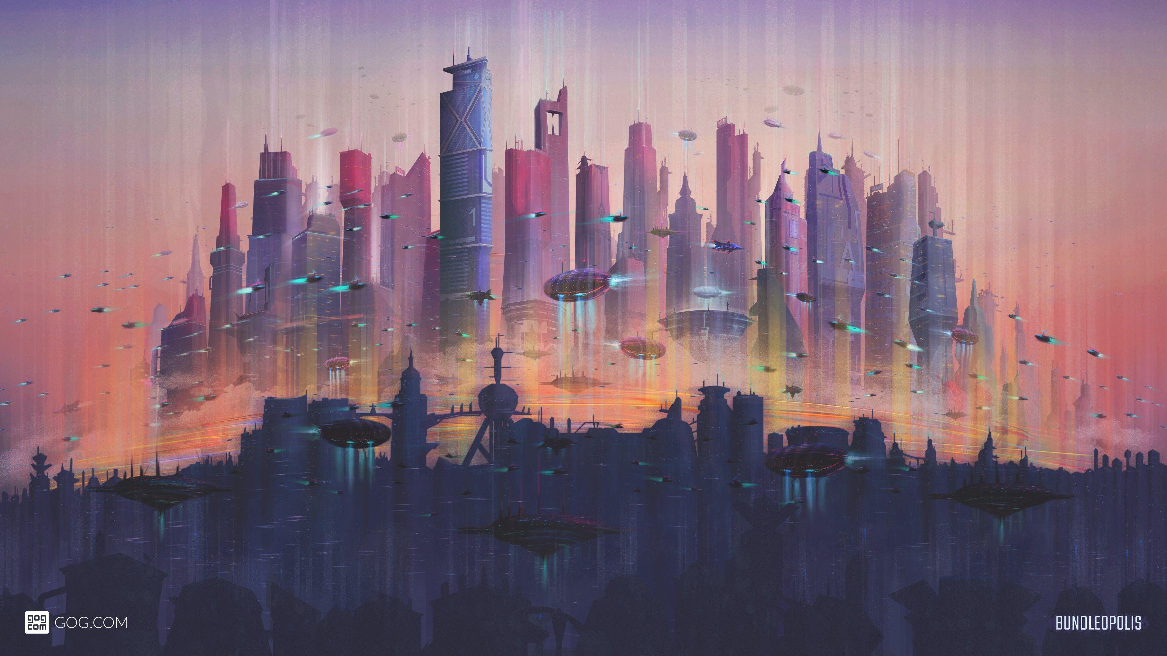 3840x2160 Future Cityscape 4K Wallpaper in jpg format for free download