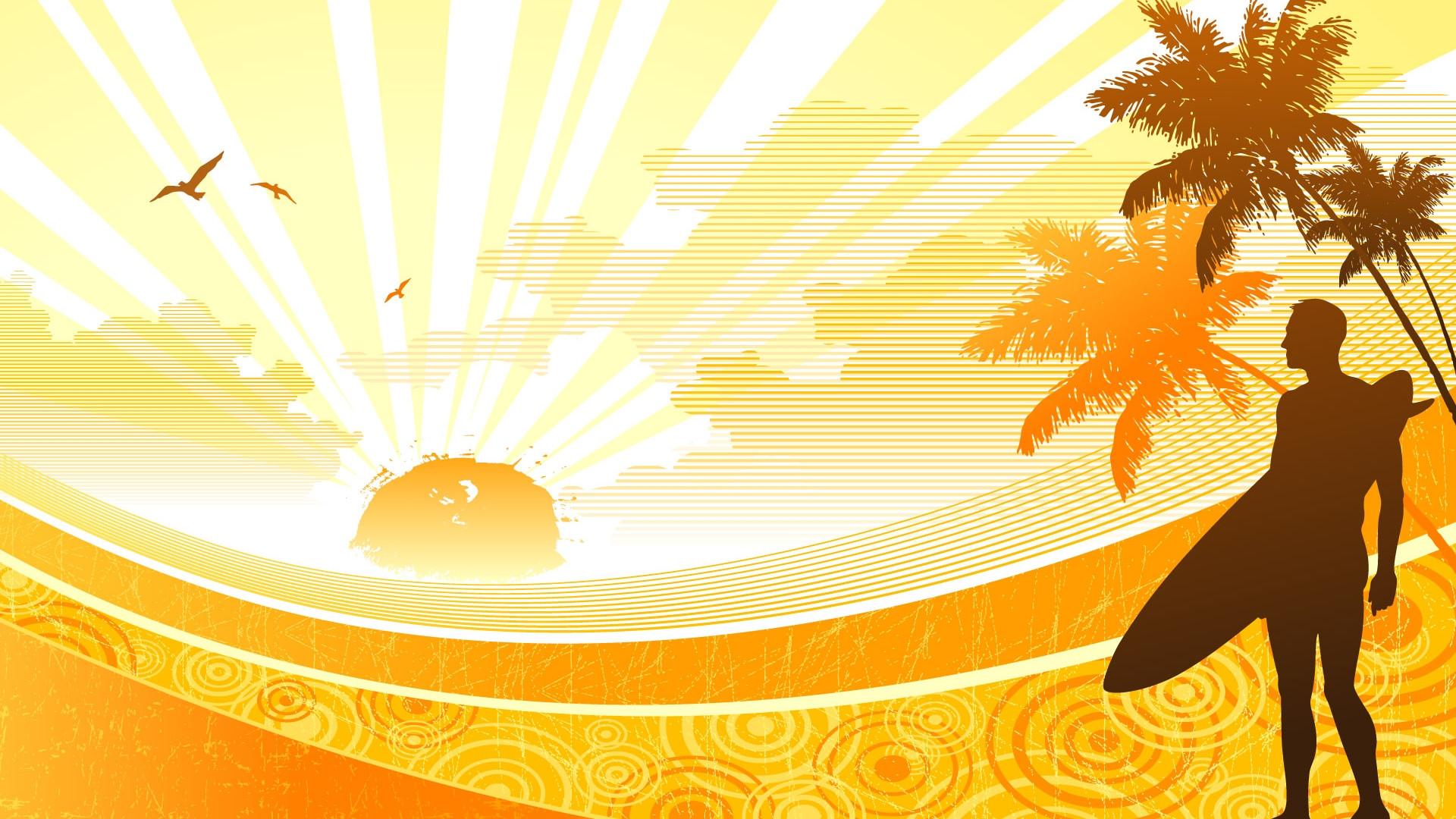 1920x1080 Cartoon Vector Surf Wallpaper HD Wallpaper
