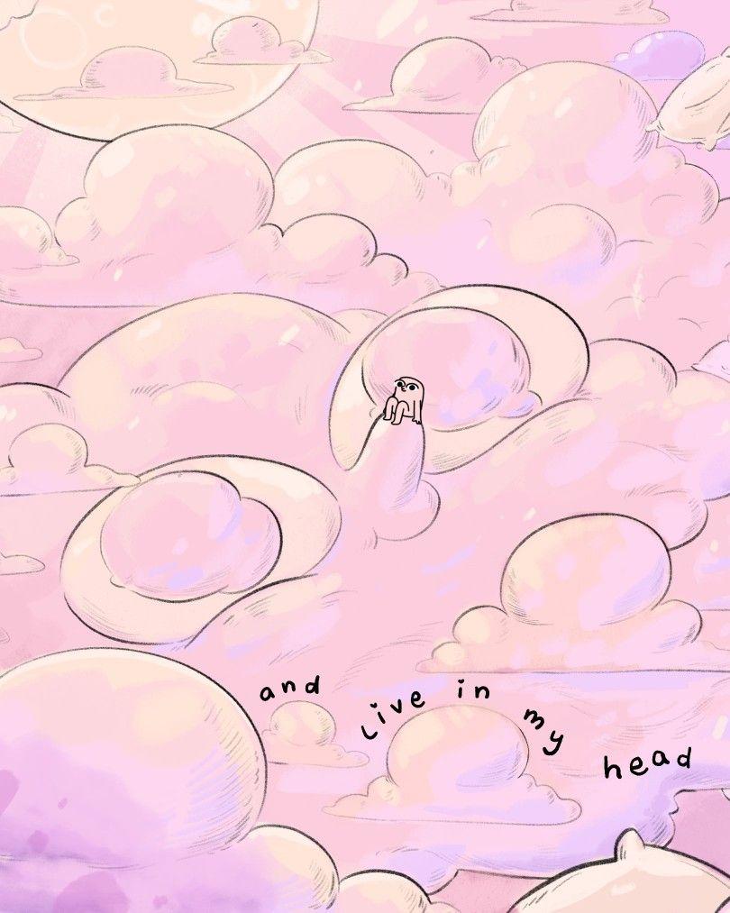 810x1013 Pink Color Cartoon Wallpaper