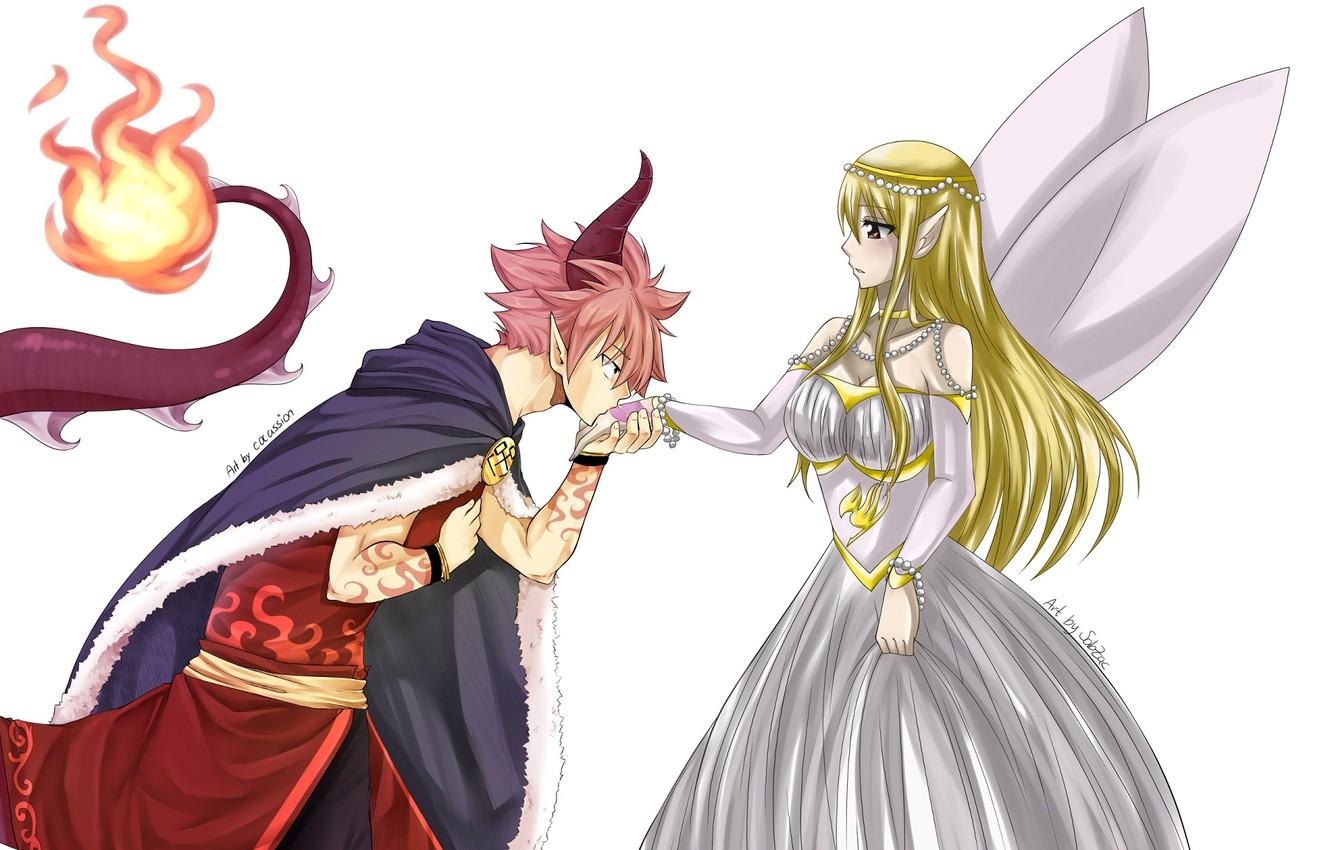 1332x850 Wallpaper Dragon, fairy, art, pair, guy, two, fairy tail, tale of fairy tail, Fairy Tail, lucy heartfilia, natsu dragneel, Natsu Dragneel, Lucy Heartfilia image for desktop, section сёнэн