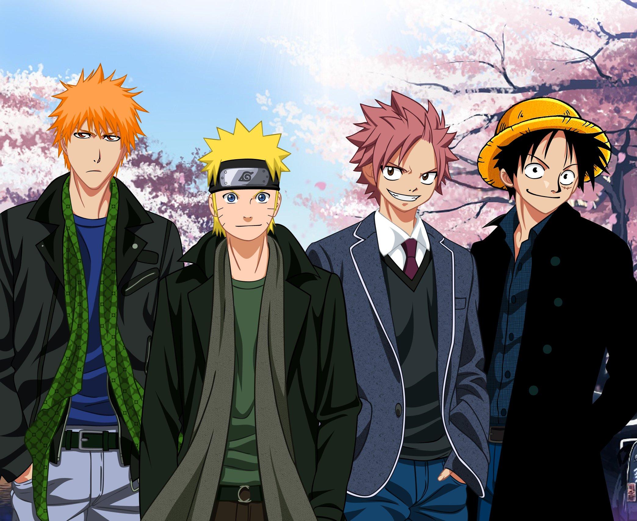 2088x1708 2088x1708 anime, bleach, boys, charcters, fairy, naruto, one, piece, series, tail