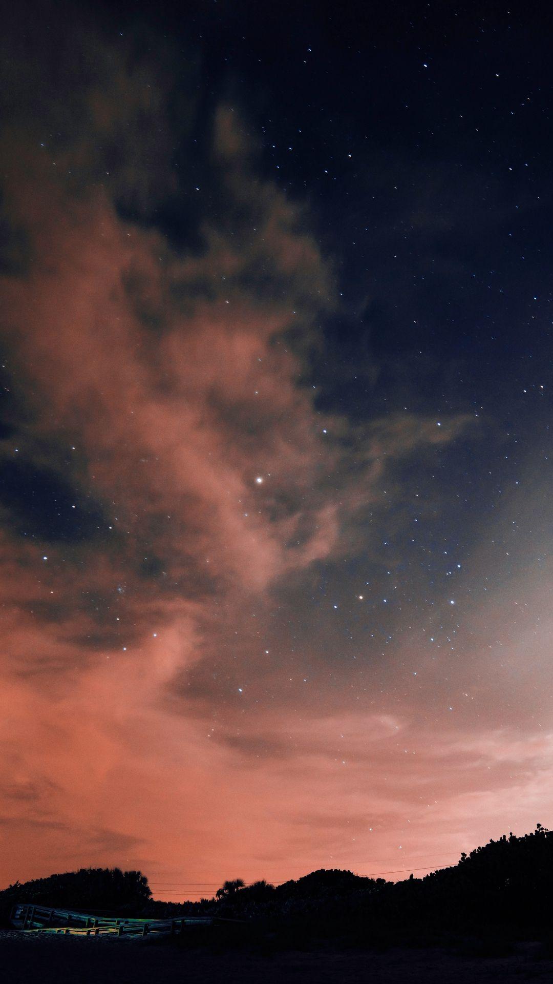1080x1920 Wallpaper night, sky, stars, clouds. Night sky wallpaper, Sky aesthetic, iPhone wallpaper sky
