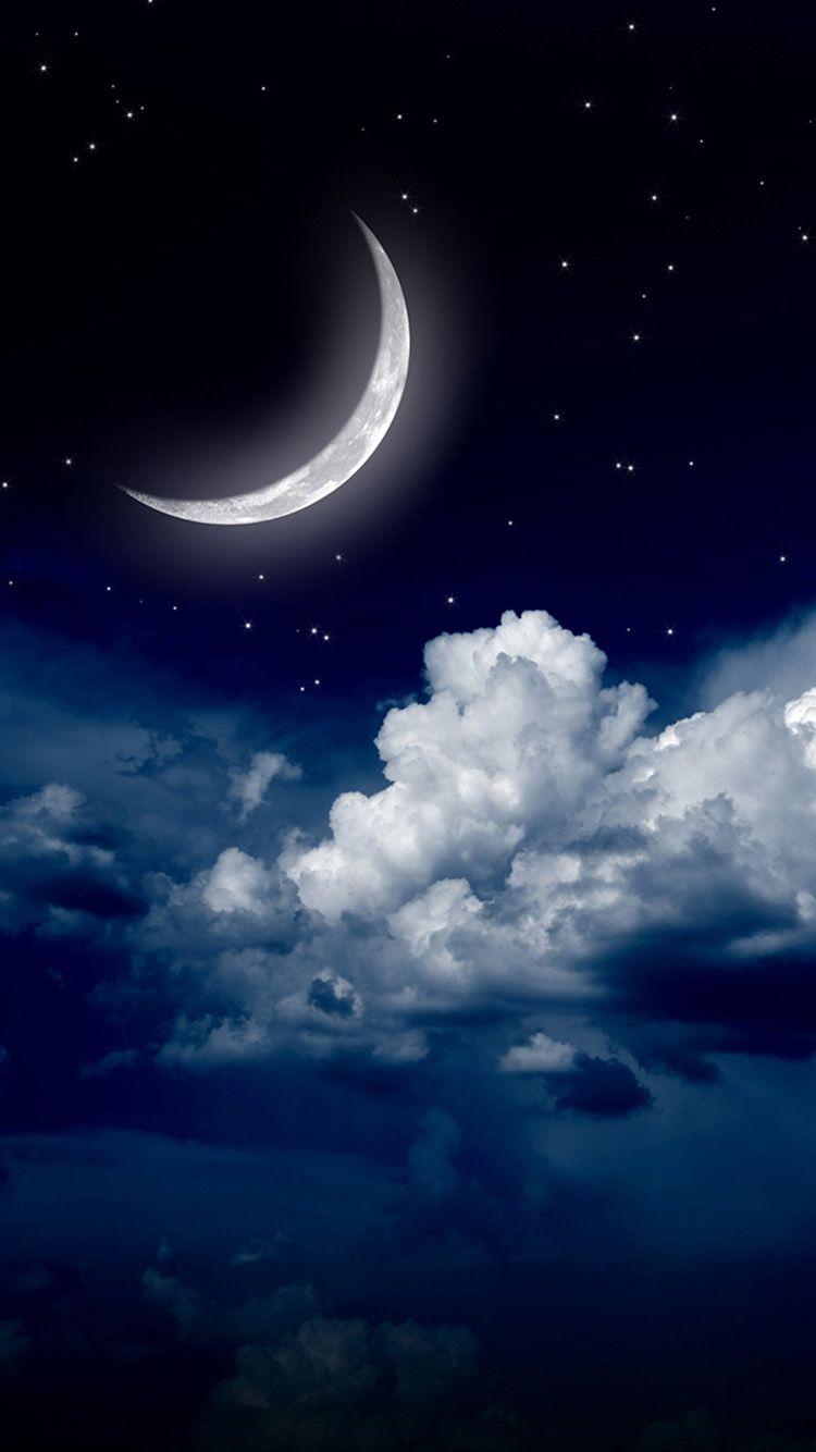 750x1334 Sky And Moon Wallpaper