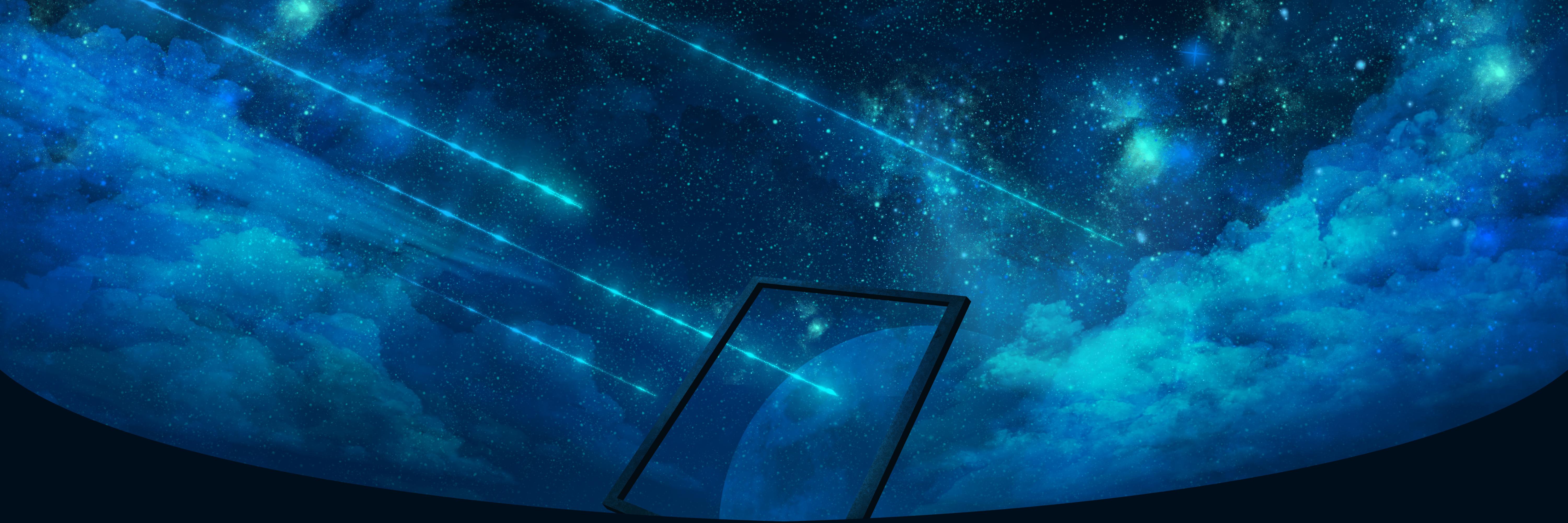 6000x2000 Cloud Shooting Star Stars Wallpaper:6000x2000