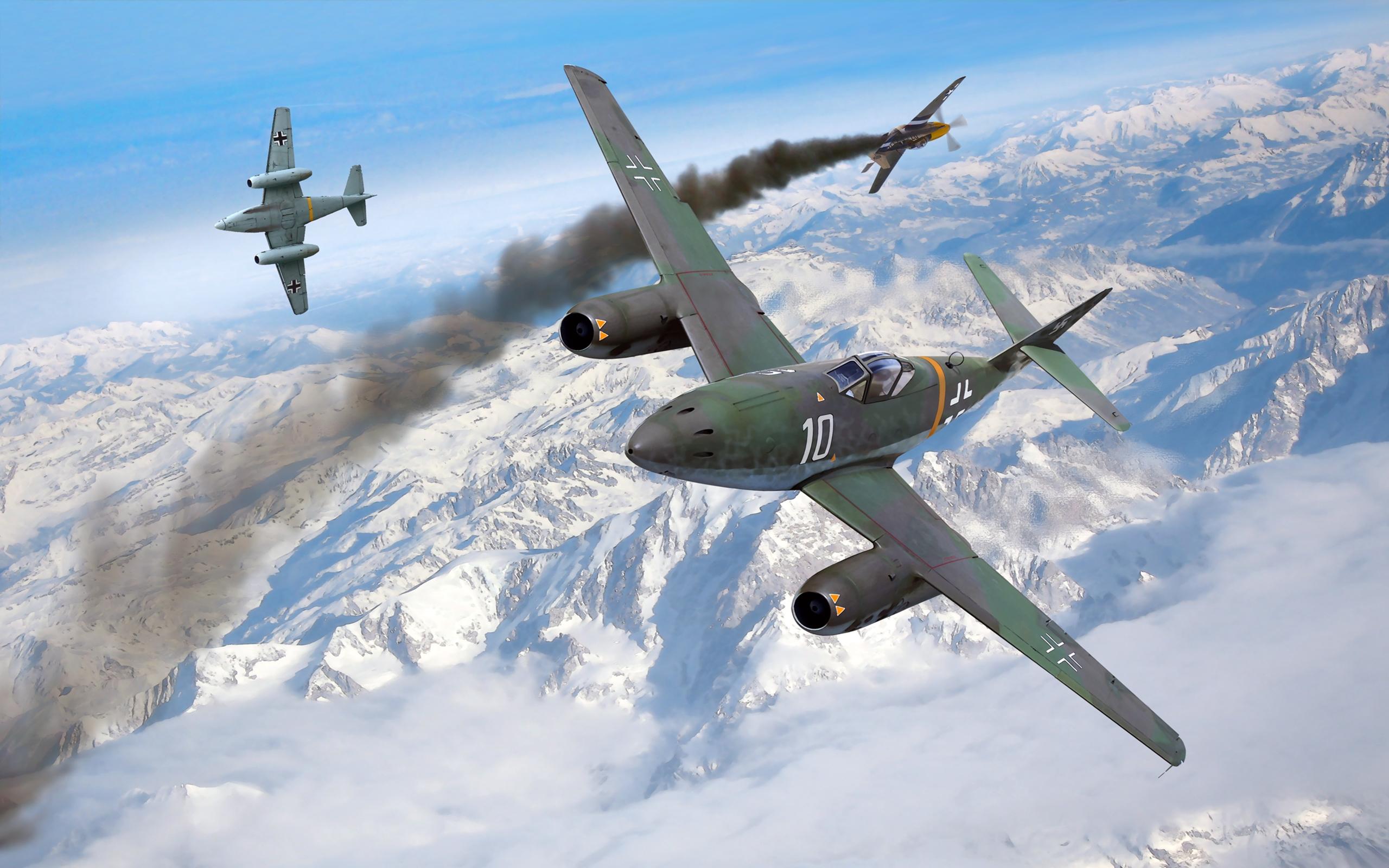 2560x1600 Airplane Painting Art Messerschmitt Me 262 Schwalbe Flight Aviation Wallpaper And Photo 339779 :