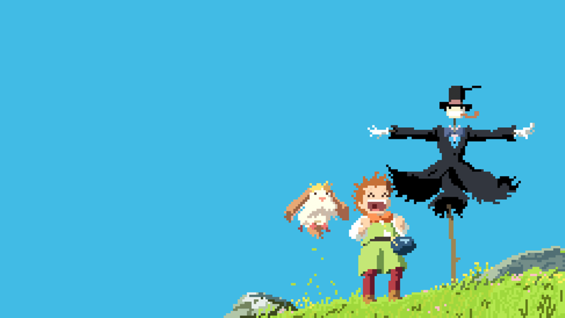 1920x1080 #Howls Moving Castle #Studio Ghibli #pixels #pixel art wallpaper. Mocah HD Wallpaper