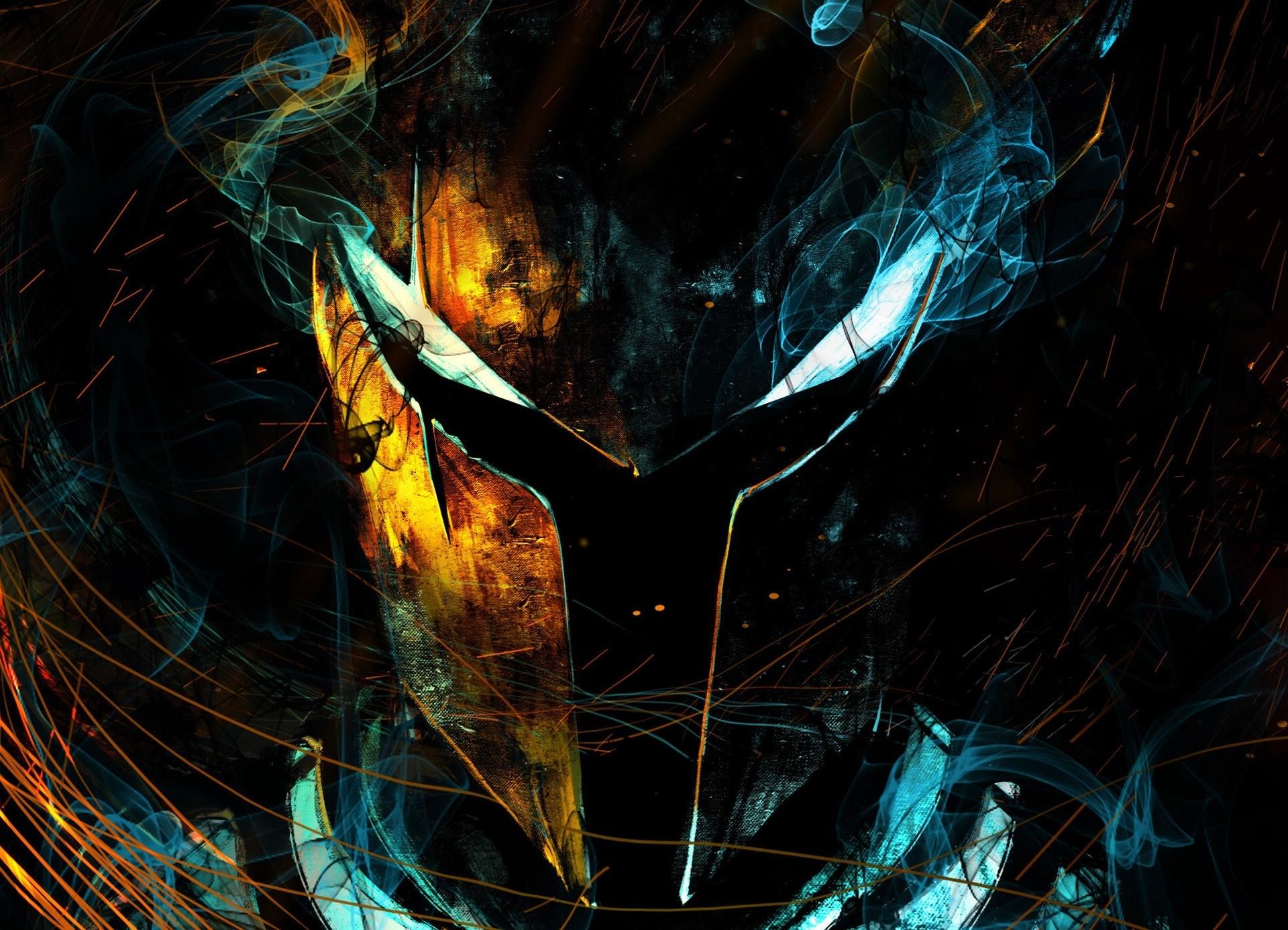 1920x1387 Wallpaper Glare, Armor, Helmet, Shiny Eyes, Horror, Demon Lord:1920x1387