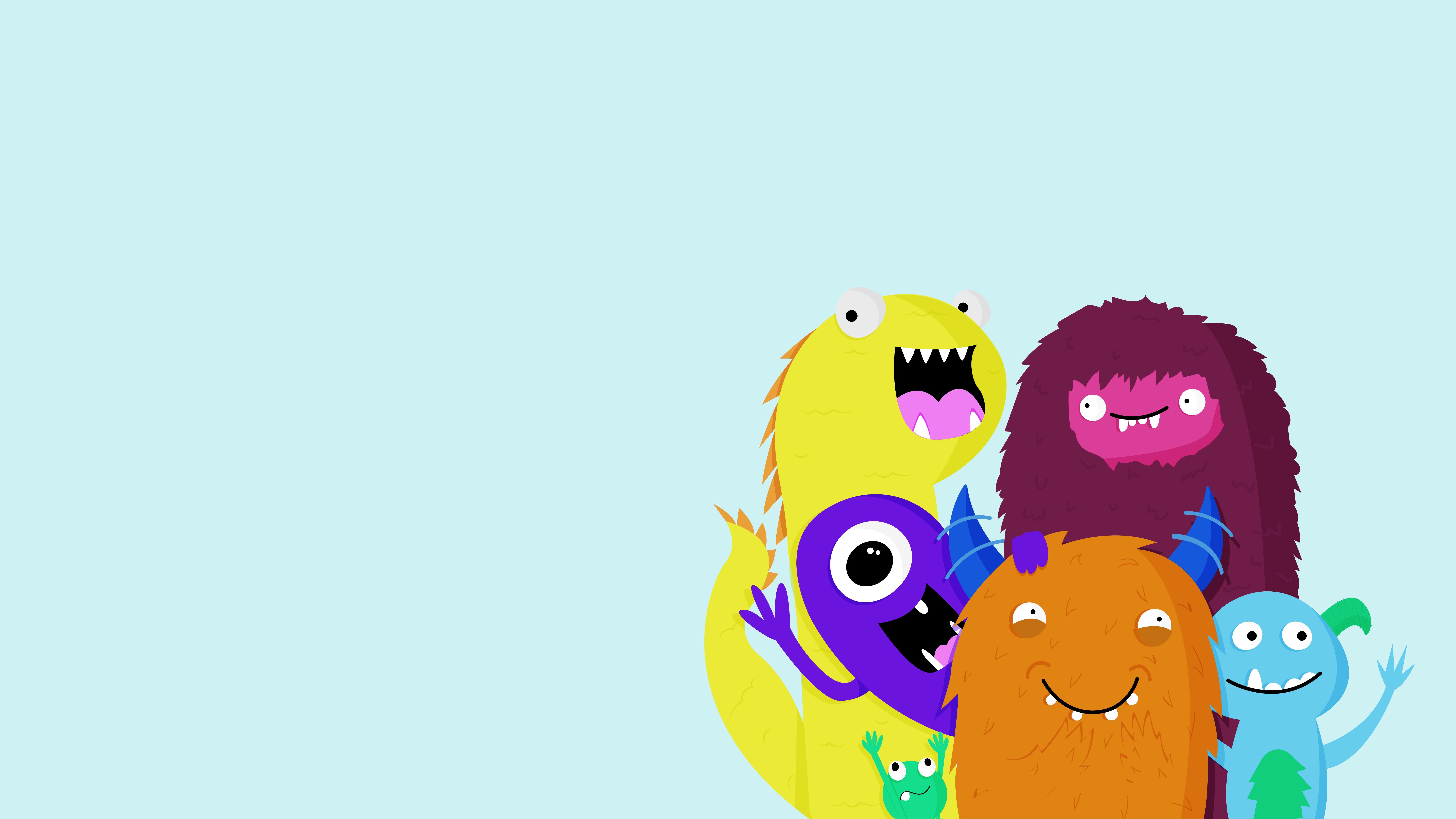 8002x4502 Cute Monster Background