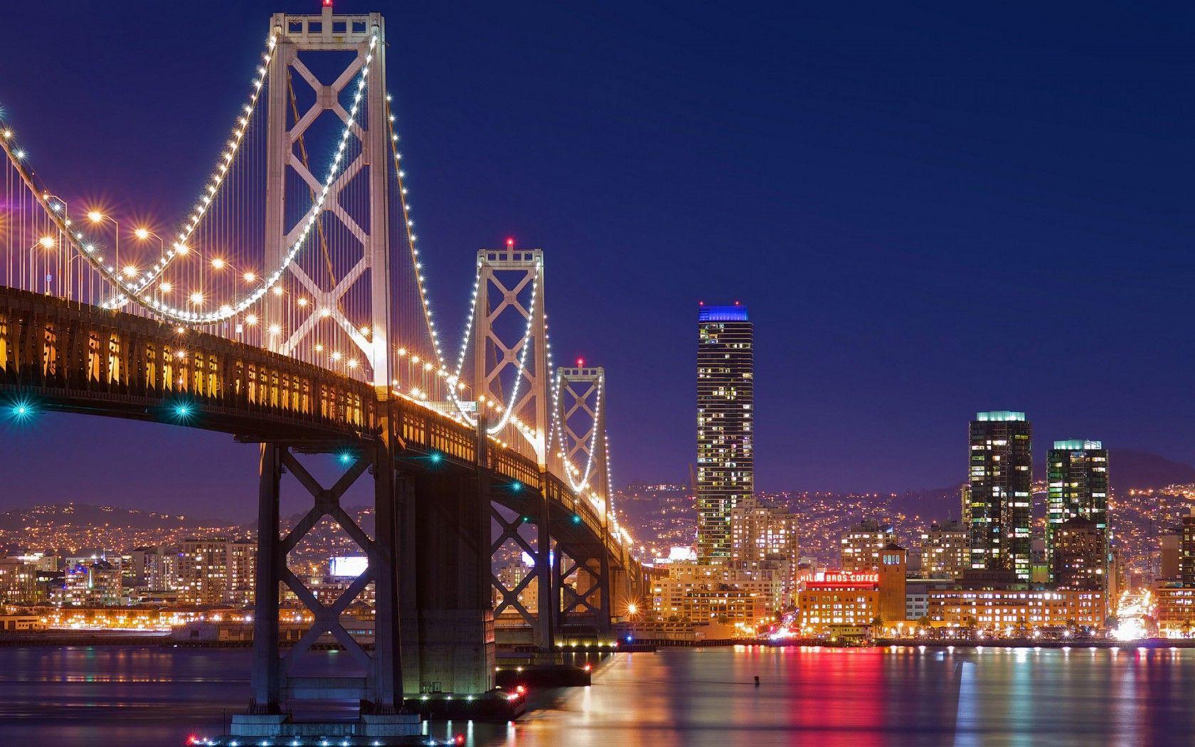 1680x1050 San Francisco at night city HD wallpaper