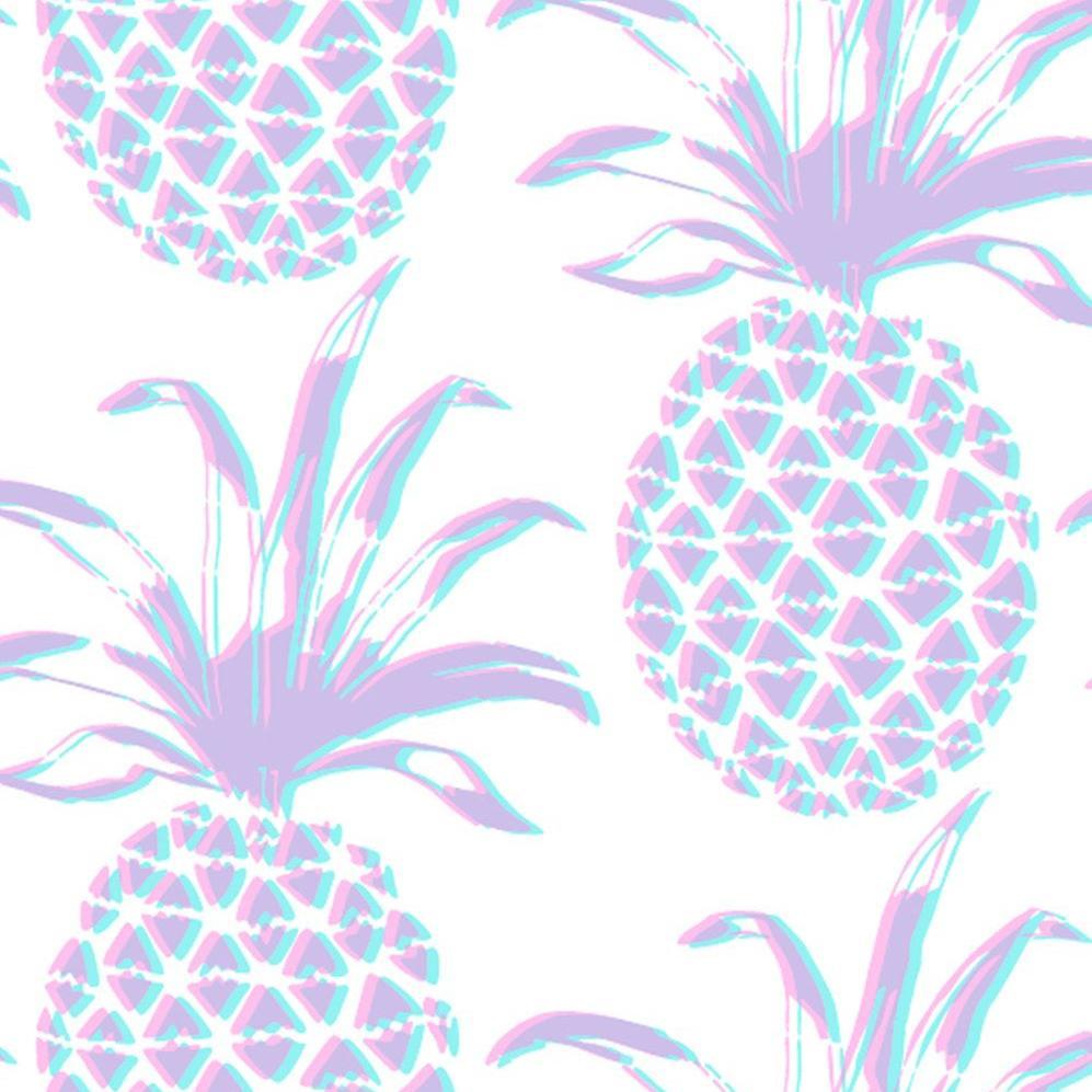 997x997 Piña Designer Wallpaper in Sunset 'Pink, Purple and Turquoise'