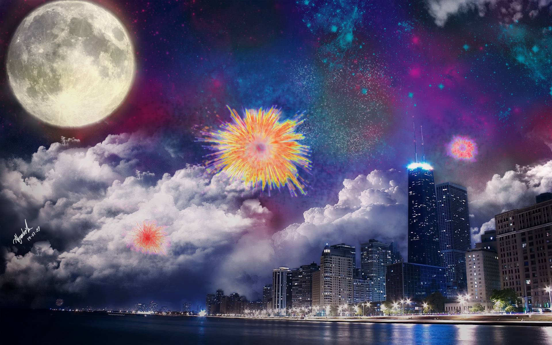 1920x1200 Fireworks Wallpaper