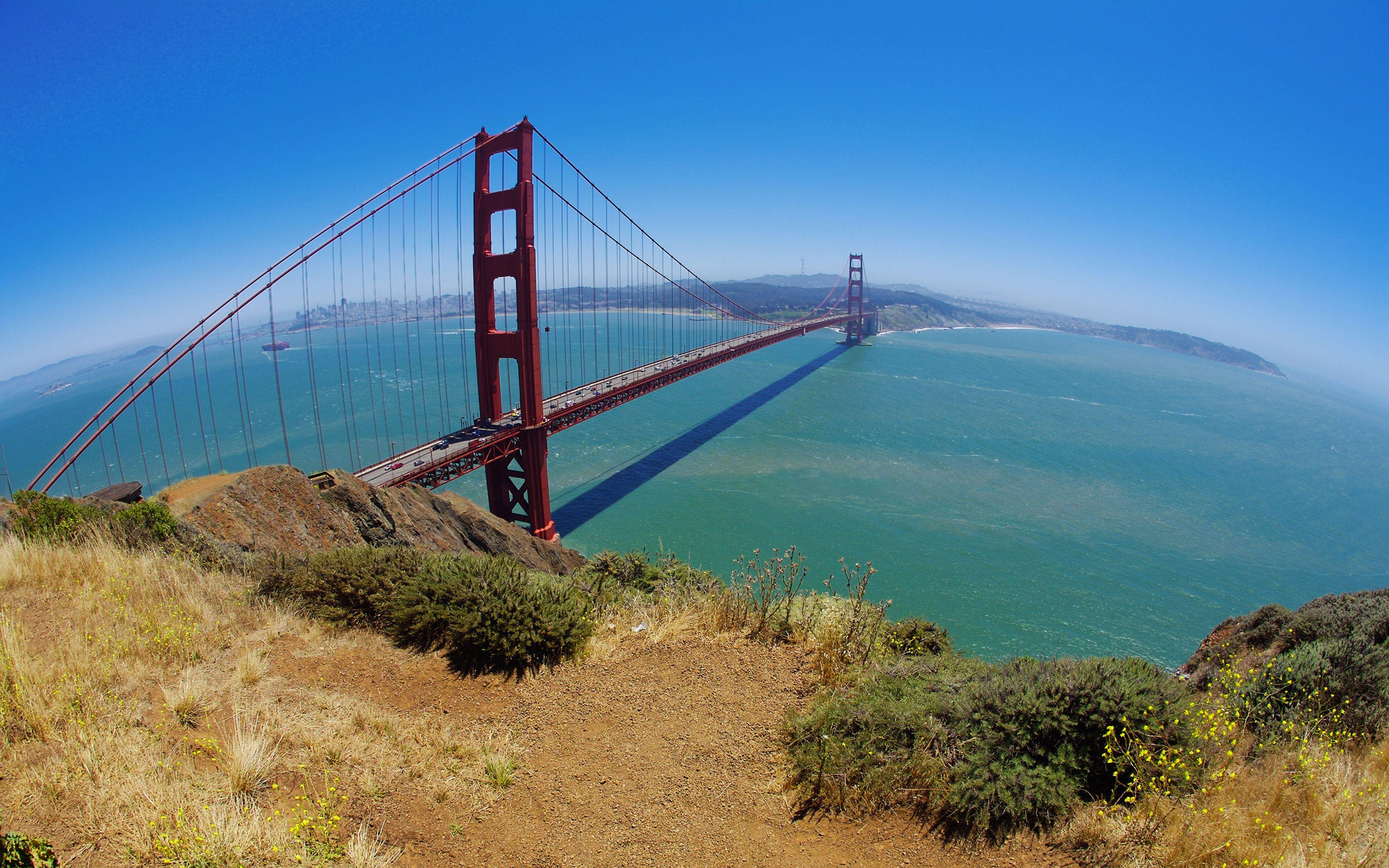 3840x2400 Golden Gate Bridge San Francisco Red HD Wallpaper