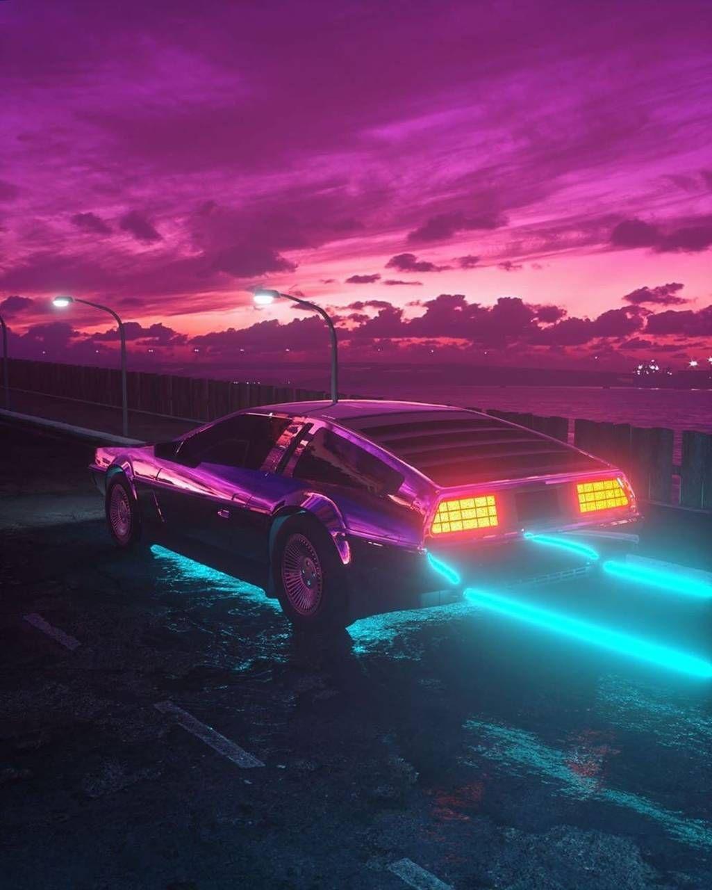 1025x1280 Download Neon Delorean wallpaper by Pr1m3r now. Browse millions of popular back Wallpaper and Ringtone. Neon car, Vaporwave, Neon wallpaper