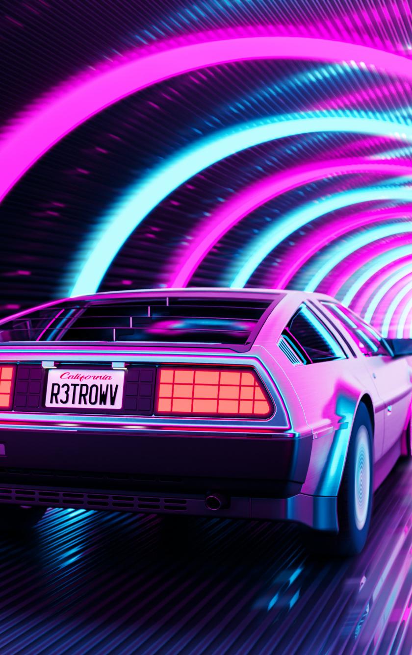 840x1336 Download 840x1336 wallpaper retro artwork, delorean, car run through portal, iphone iphone 5s, iphone 5c, ipod touch, 840x1336 HD image, background, 25695