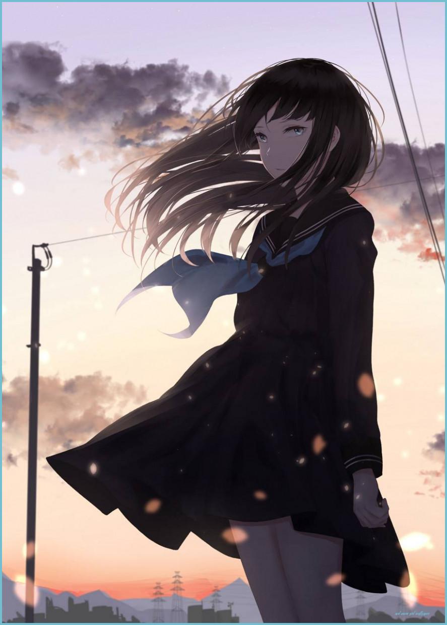 887x1241 Anime Depressed Girls Wallpaper Anime Girl Wallpaper
