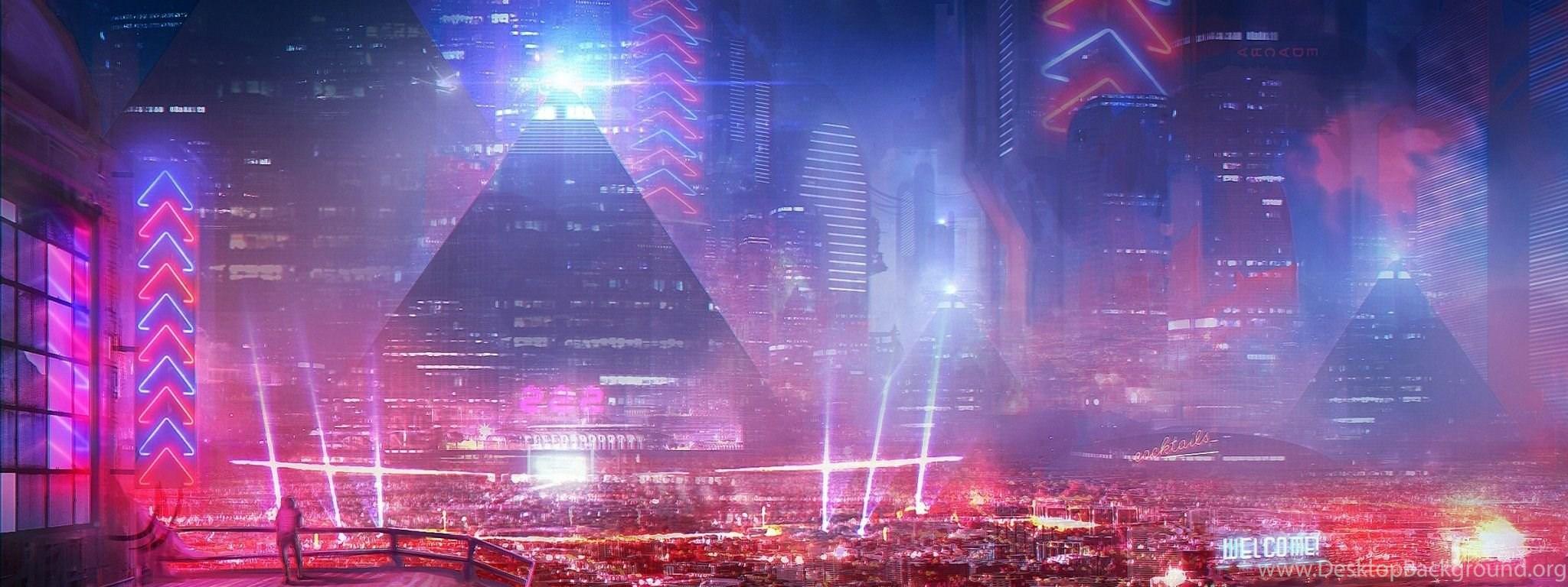 2048x768 Download Future Light City Wallpaper In 2048x768 Resolution Desktop Background