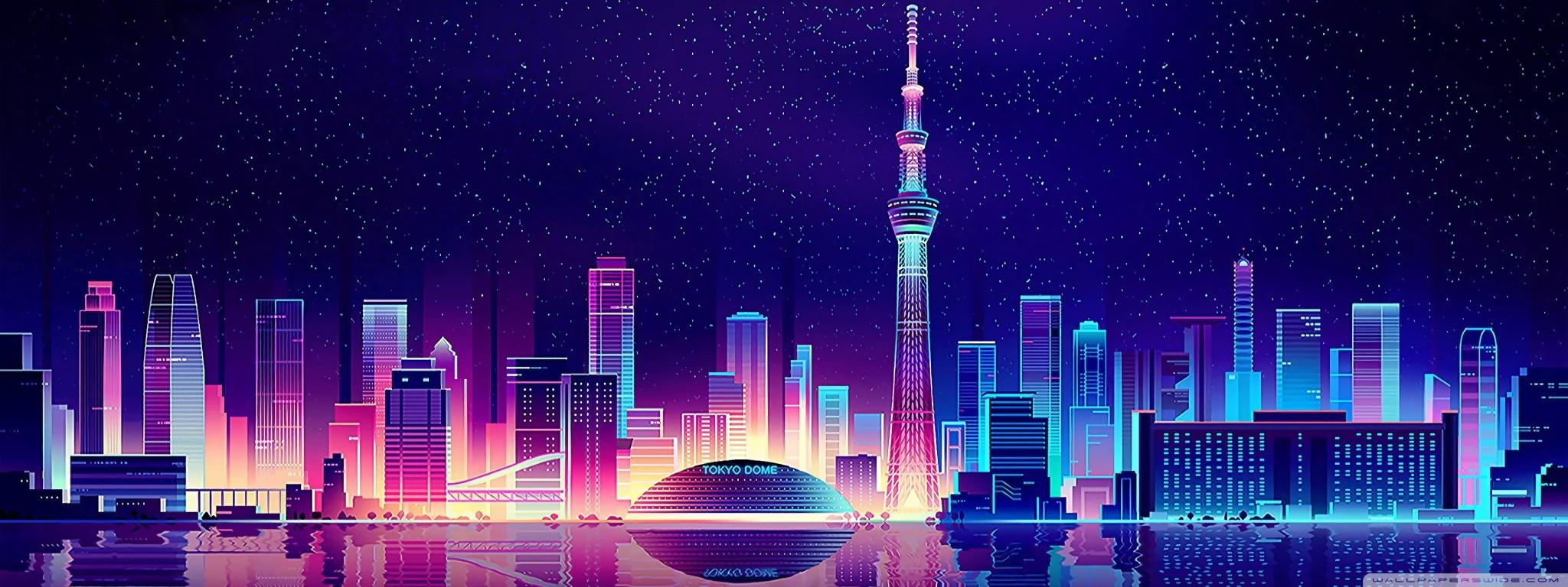 2048x768 City Illustration Ultra HD Desktop Background Wallpaper for 4K UHD TV : Widescreen & UltraWide Desktop & Laptop : Multi Display, Dual Monitor : Tablet